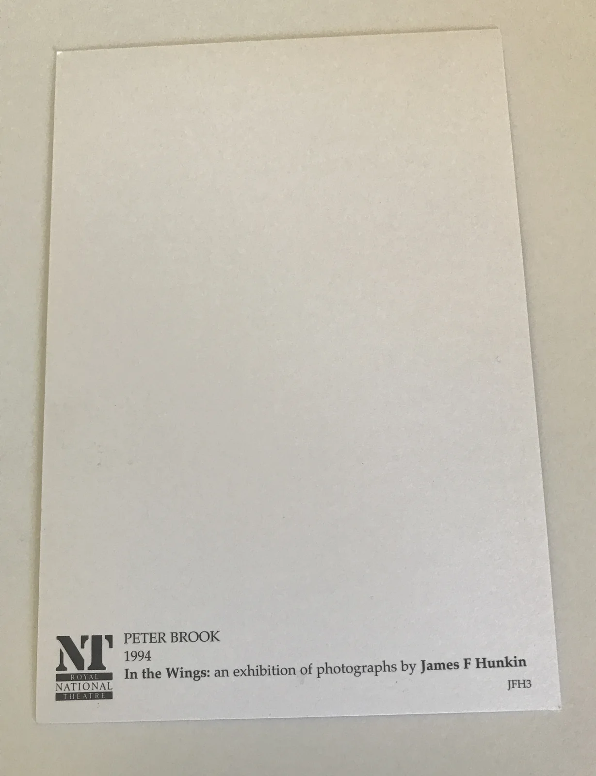 Postcard NT In the Wings Peter Brook by JF Hunkin, image 2