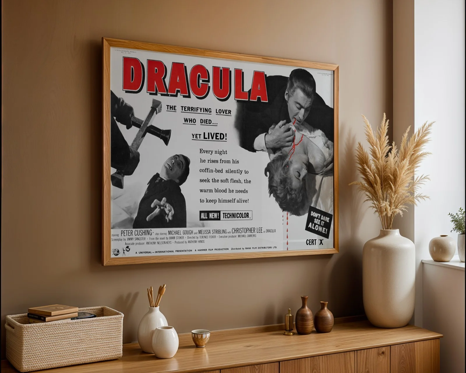 Dracula - 1958 Hammer Horror Vampire Film Restored Trade Advert Poster, image 3