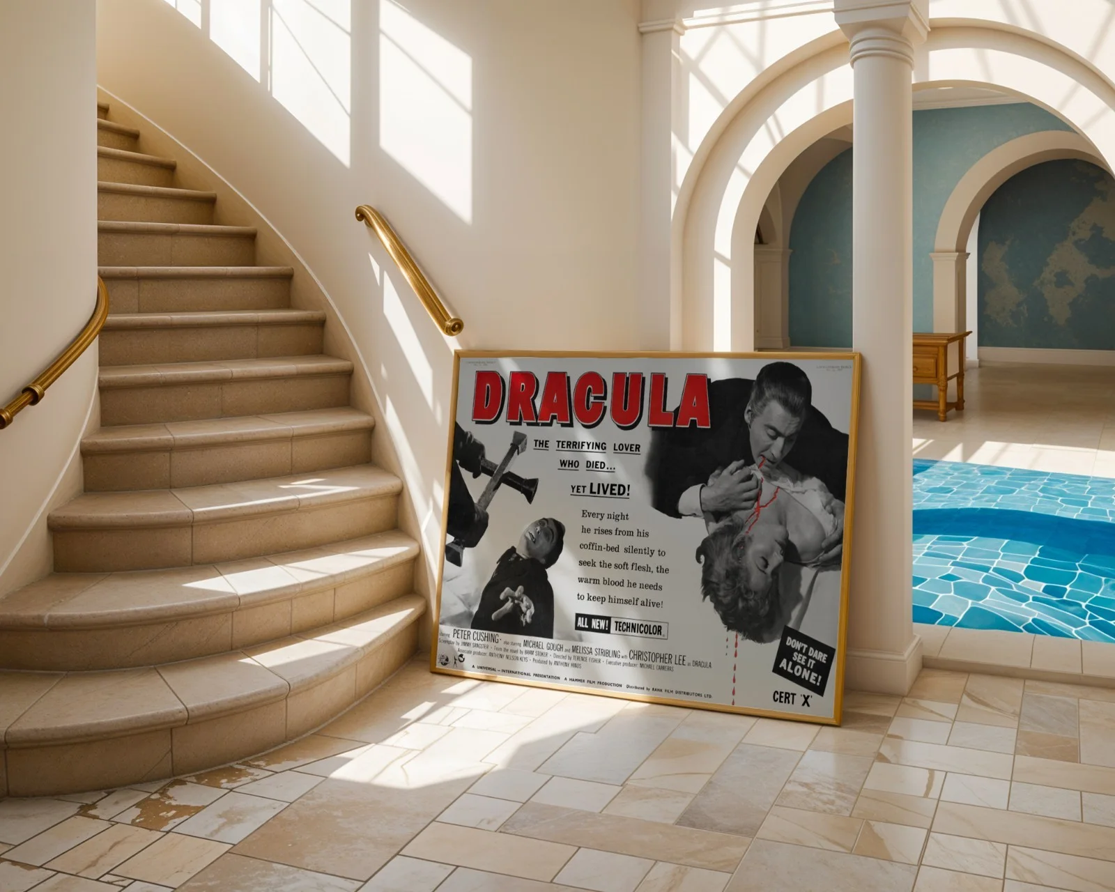 Dracula - 1958 Hammer Horror Vampire Film Restored Trade Advert Poster, image 4