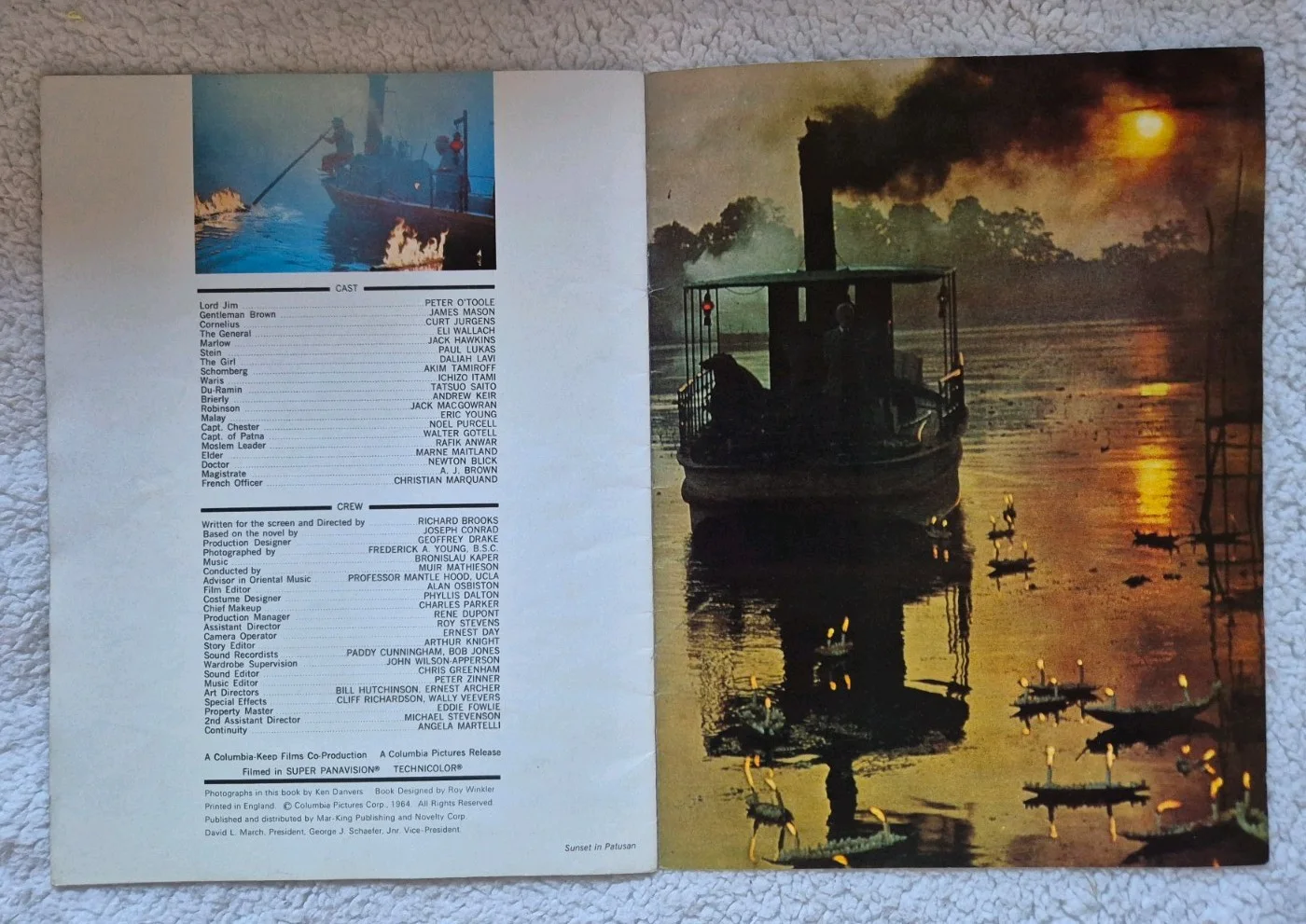 "Lord Jim" Cinema Programme 1964 Peter O'Toole James Mason Film Brochure, изображение 4