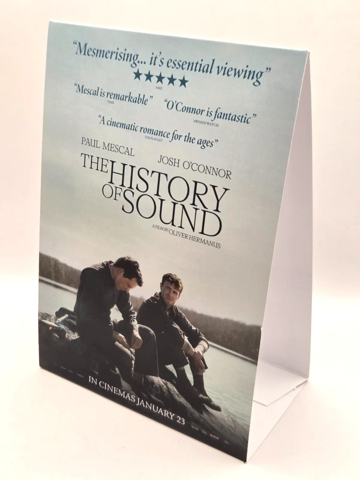 THE HISTORY OF SOUND rare mini cinema standee card (Paul Mescal, Josh O'Connor), изображение 2