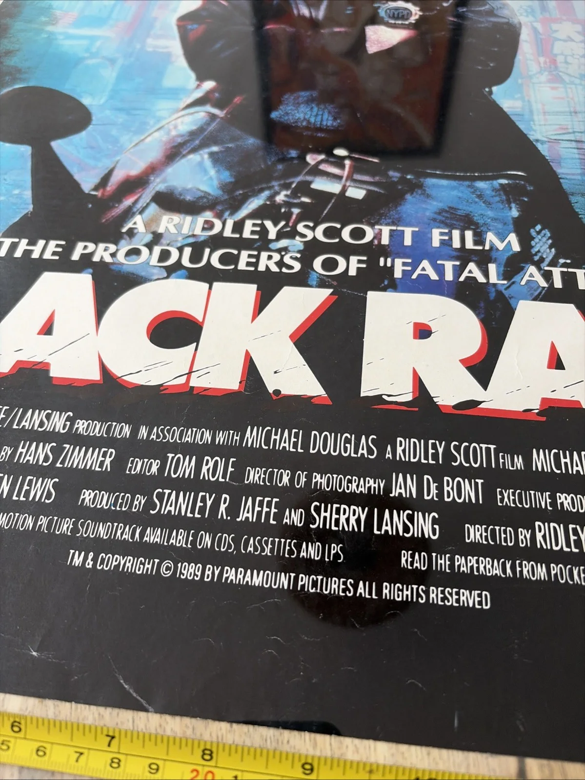BLACK RAIN (1989) Video Shop Store Promotional Movie Poster - A2 - RIDLEY SCOTT, изображение 2