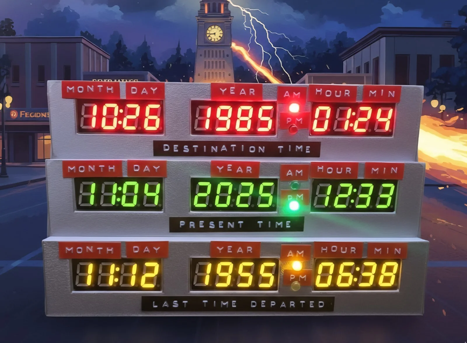 Back to the Future Time Circuit Clock V2 | WiFi or Standalone Smart Clock, image 2