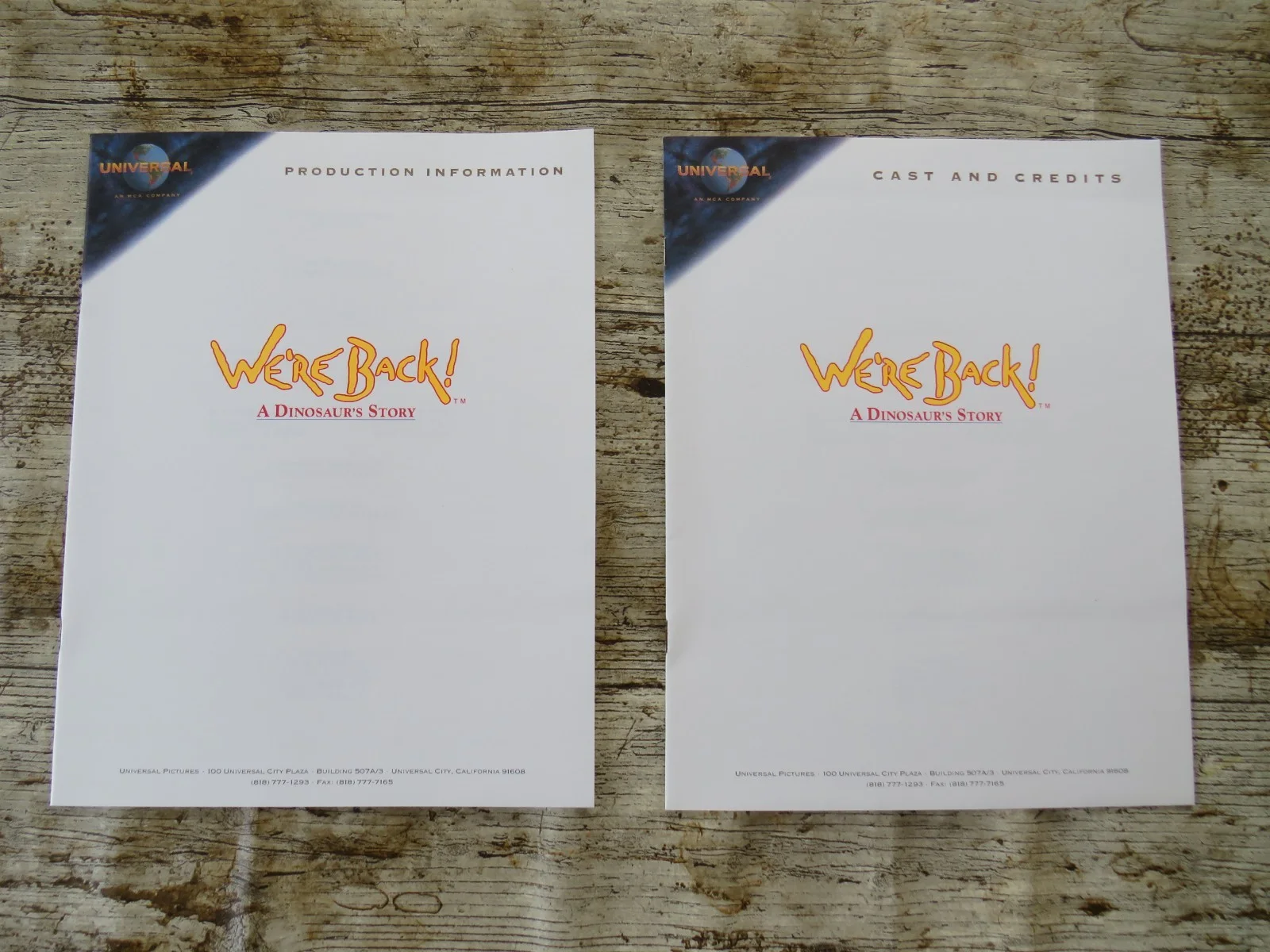 WE'RE BACK A DINOSAUR'S STORY ORIGINAL 1993 CINEMA FILM PRESS KIT 6 PHOTOS RARE, изображение 3