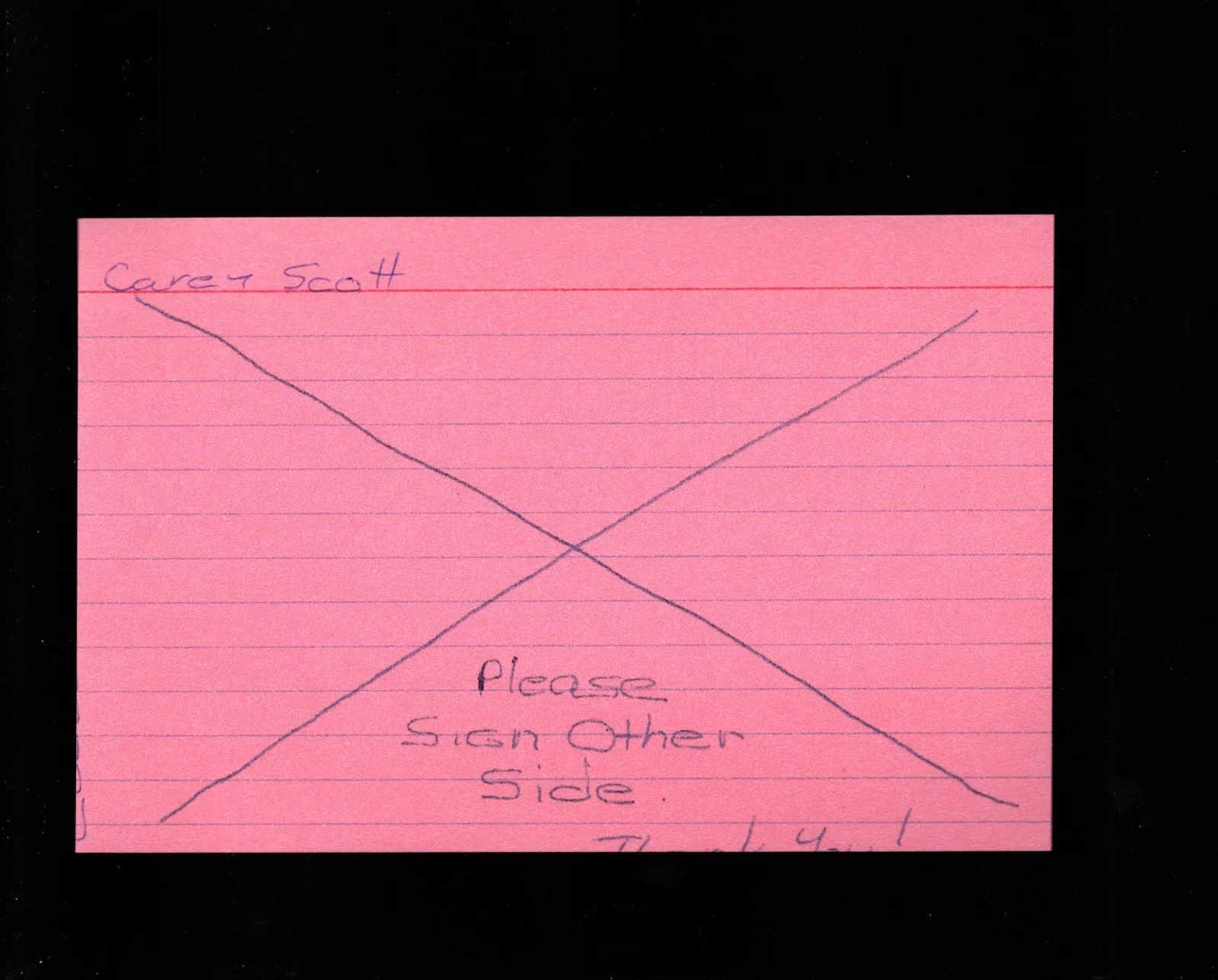 Carey Scott - Actor * Signed Index Card * Star Trek - Walker Texas Ranger, изображение 2
