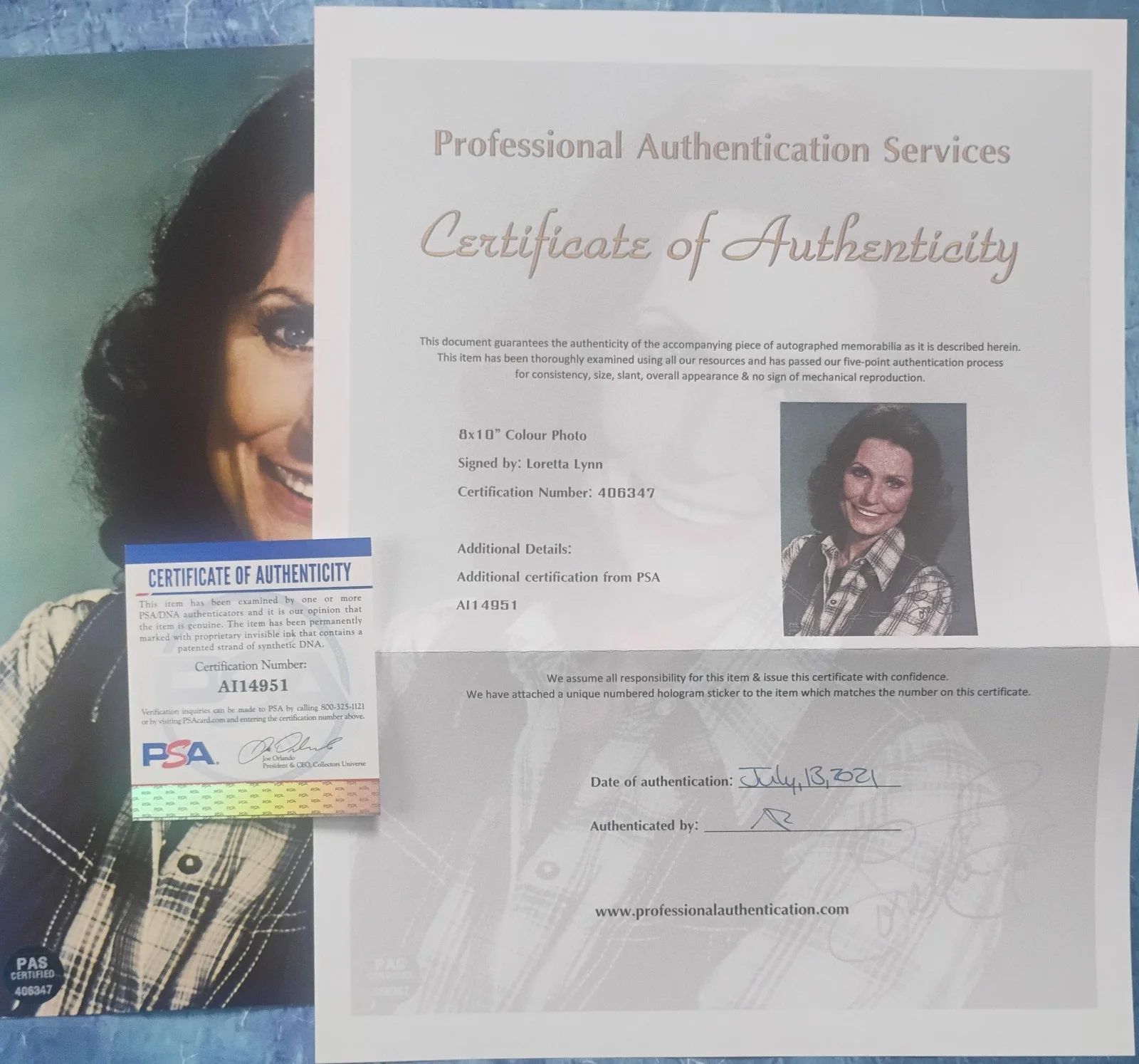 Loretta Lynn Hand Signed 8x10 Photo PSA COA - NO US TARIFFS, image 4