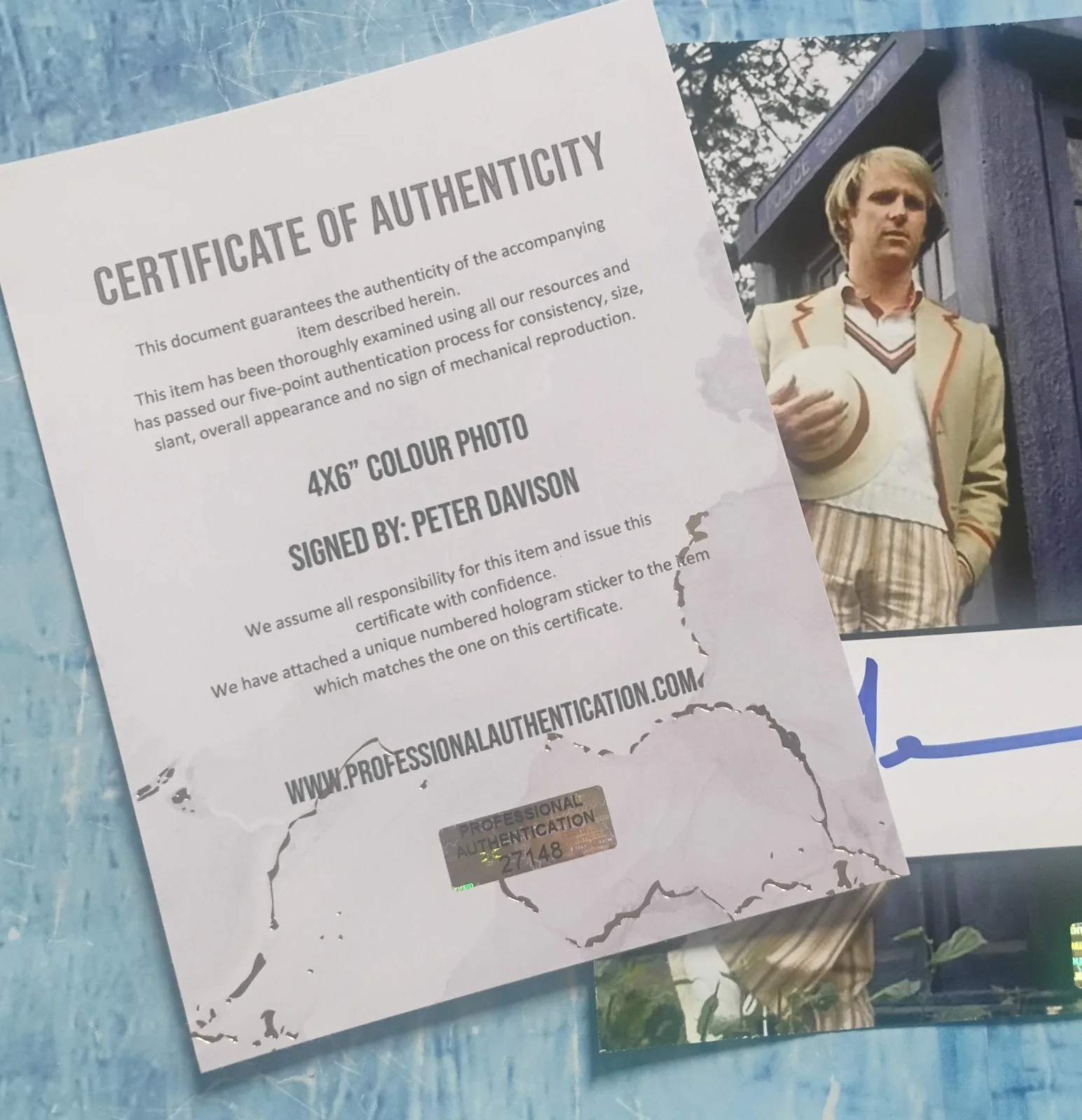Peter Davison Hand Signed Autograph 4x6 Photo COA Doctor Who NO US TARIFFS, image 4