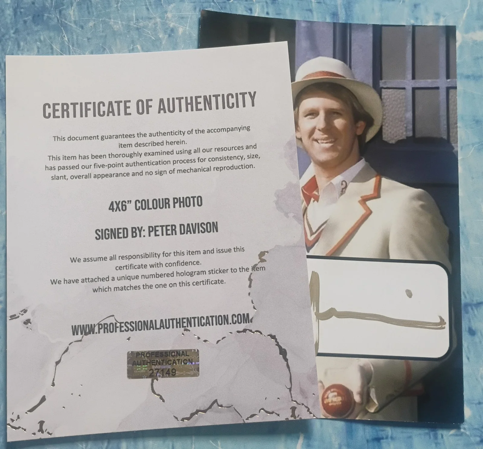Peter Davison Hand Signed Autograph 4x6 Photo COA Doctor Who NO US TARIFFS, изображение 4