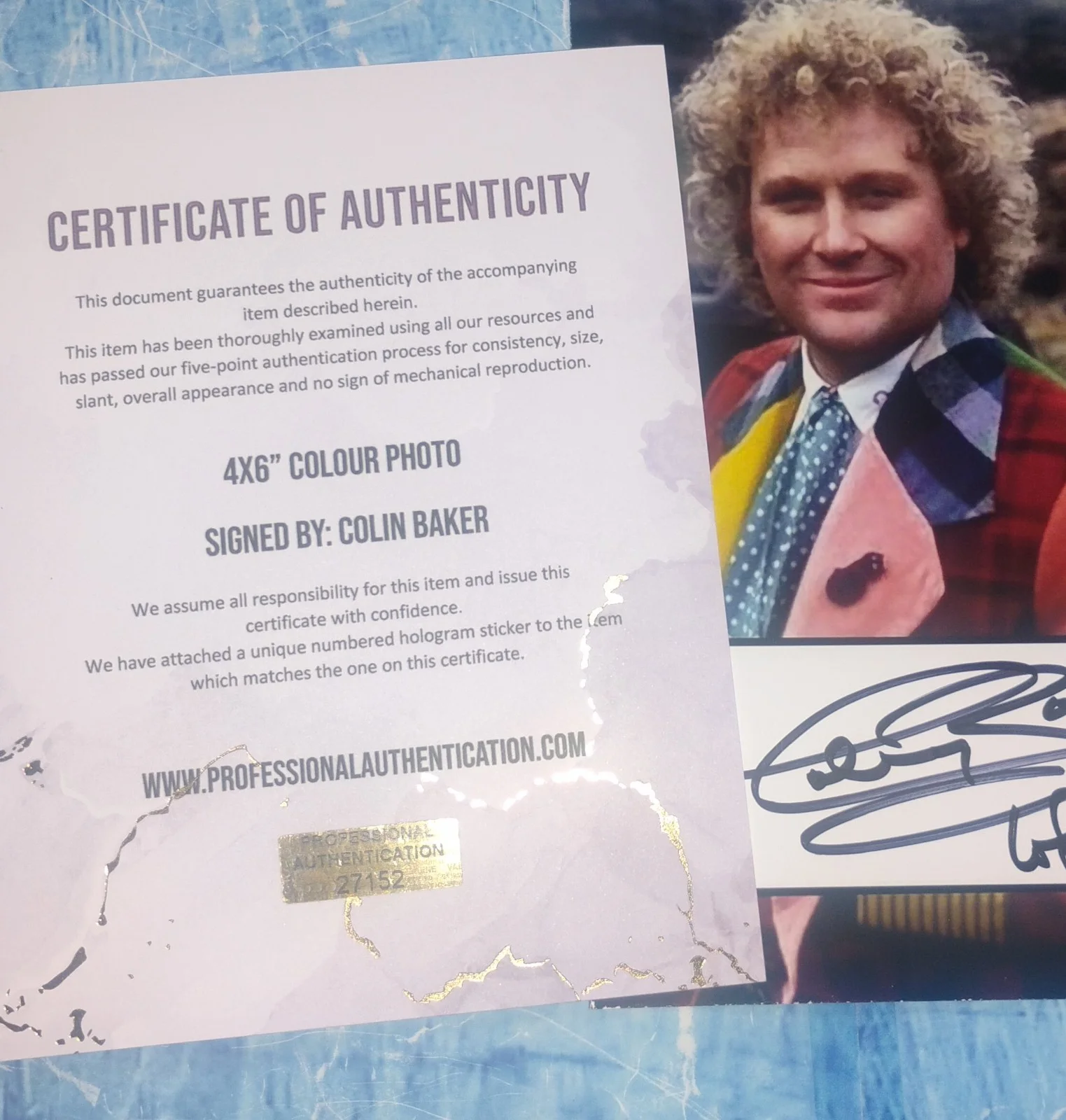 Colin Baker Hand Signed Autograph 4x6 Photo COA Doctor Who NO US TARIFF, image 4
