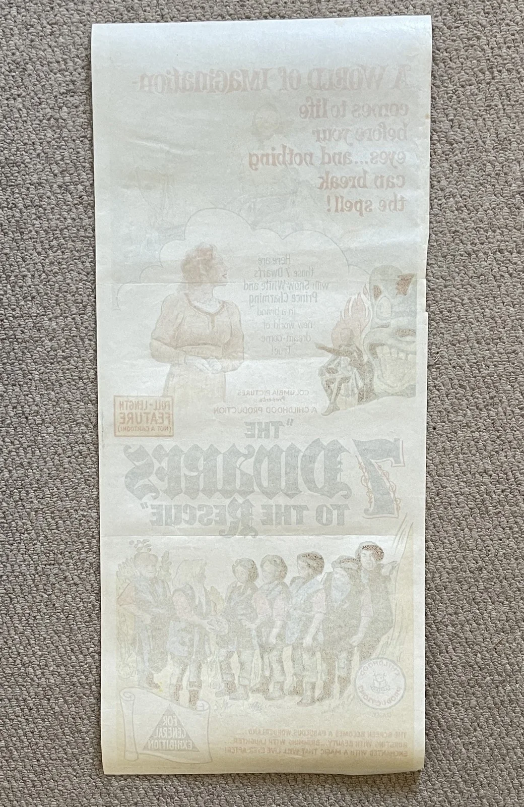 Vintage 7 DWARFS TO THE RESCUE 1965 Australian Daybill Cinema Poster 34x76cm, изображение 5