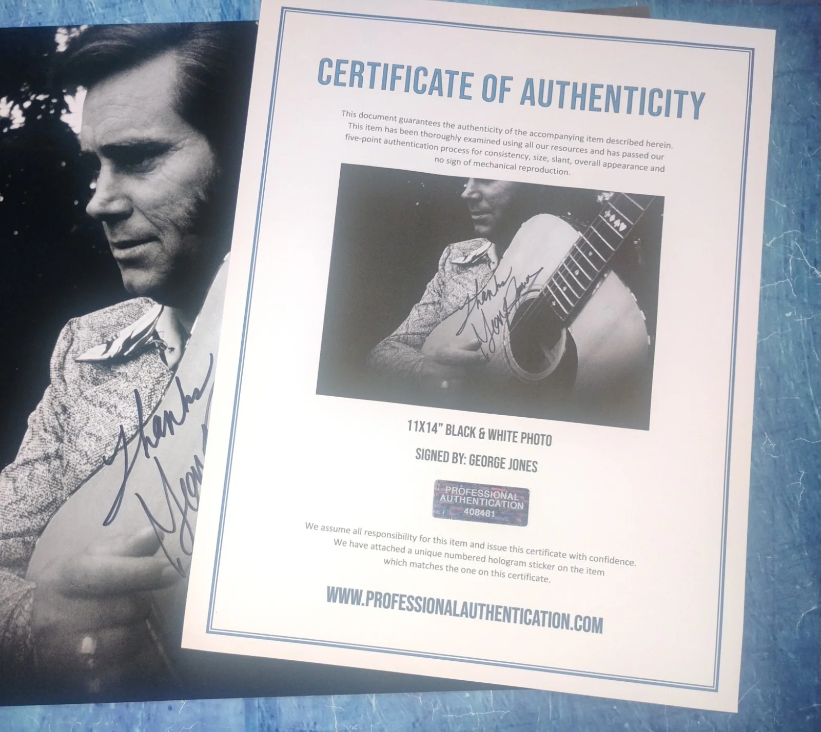 George Jones Hand Signed 11x14 Photo COA - NO US TARIFFS, image 4
