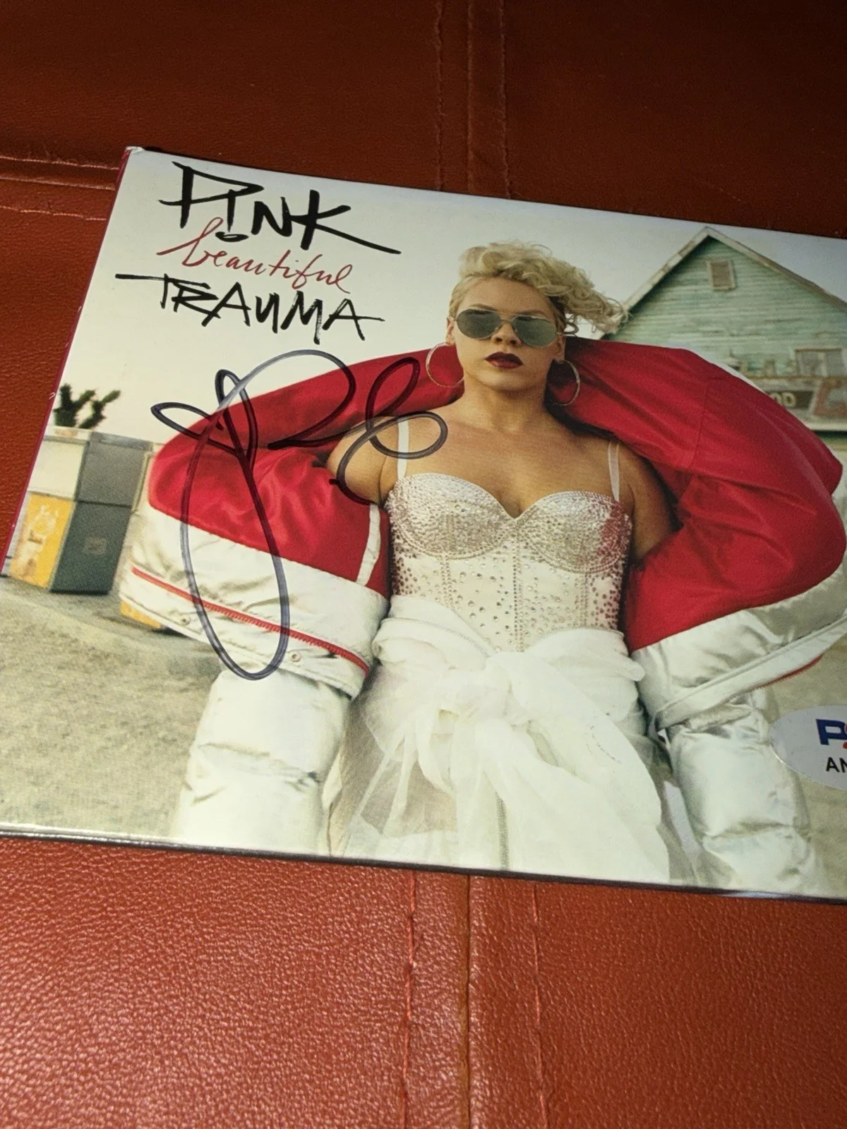 P!NK Autographed Beautiful Trauma CD Digipak Cover PINK alecia moore PSA DNA COA, image 3