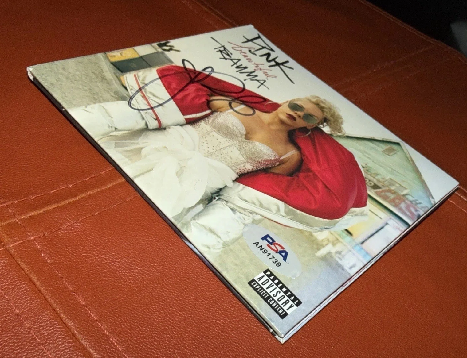 P!NK Autographed Beautiful Trauma CD Digipak Cover PINK alecia moore PSA DNA COA, image 4