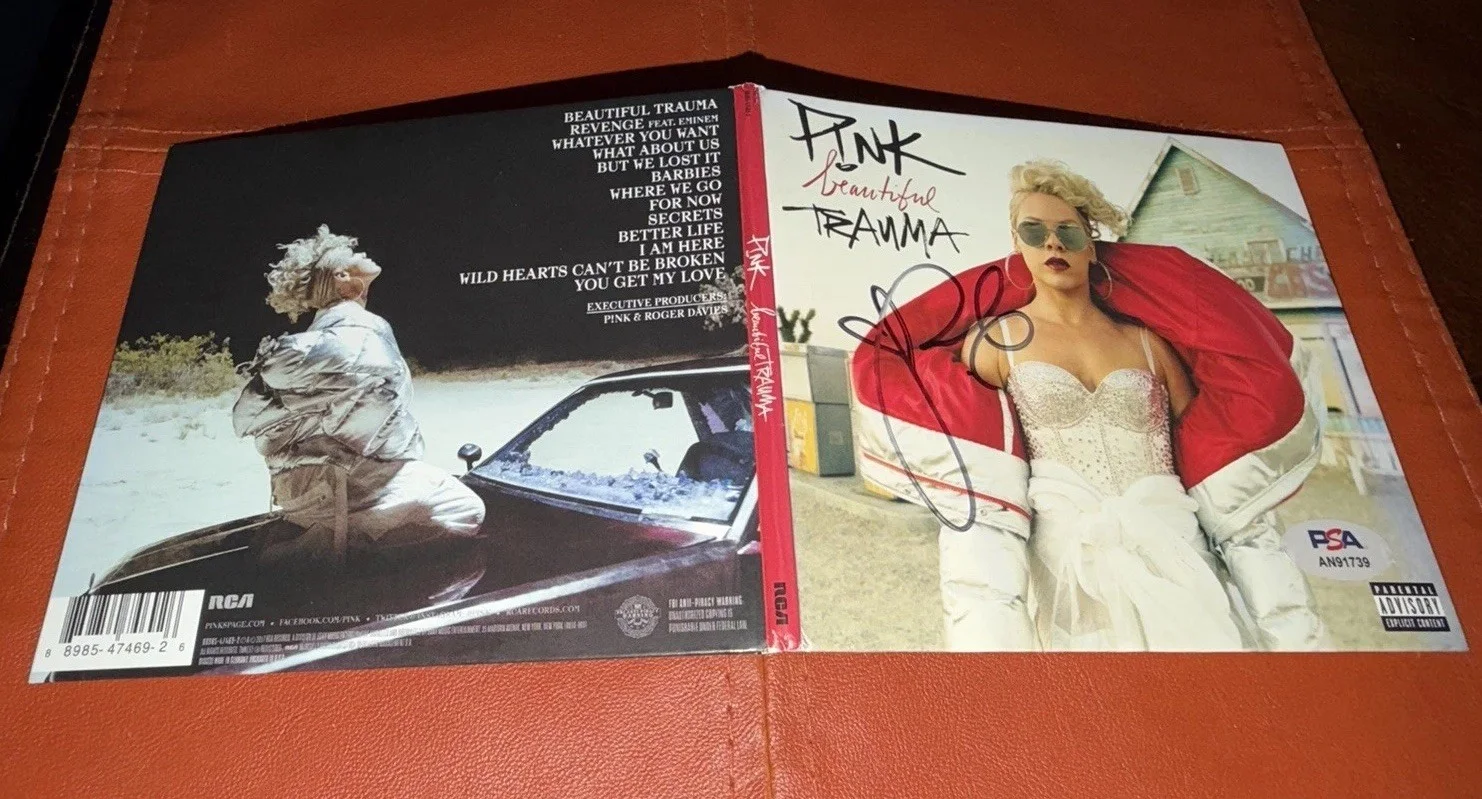 P!NK Autographed Beautiful Trauma CD Digipak Cover PINK alecia moore PSA DNA COA, image 5