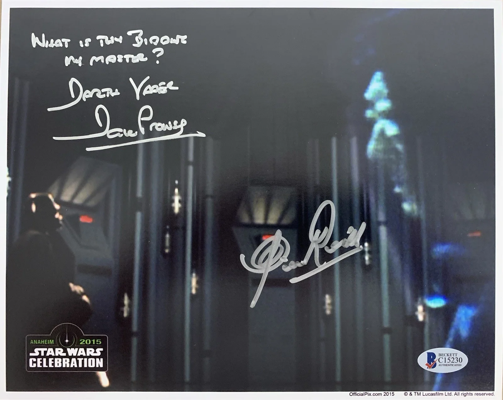 Clive Revill and Dave Prowse — Clive Revill & Dave Prowse Star Wars Signed/Inscribed 8x10 OPX Photo - Beckett