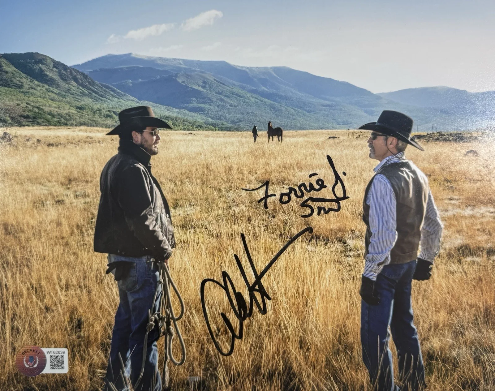 Cole Hauser — COLE HAUSER & FORRIE J SMITH DUAL SIGNED 8x10 PHOTO YELLOWSTONE BAS COA WT62839