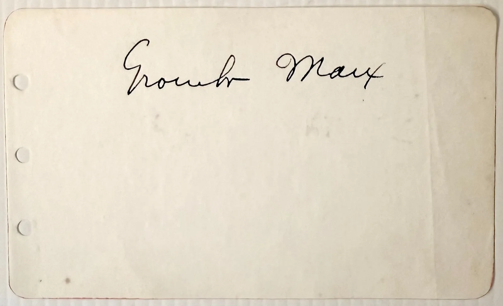 Graucho Marx — GRAUCHO MARX Signed Autographed 3" x 5" ALBUM PAGE A Day at the Races DUCK SOUP, изображение 2