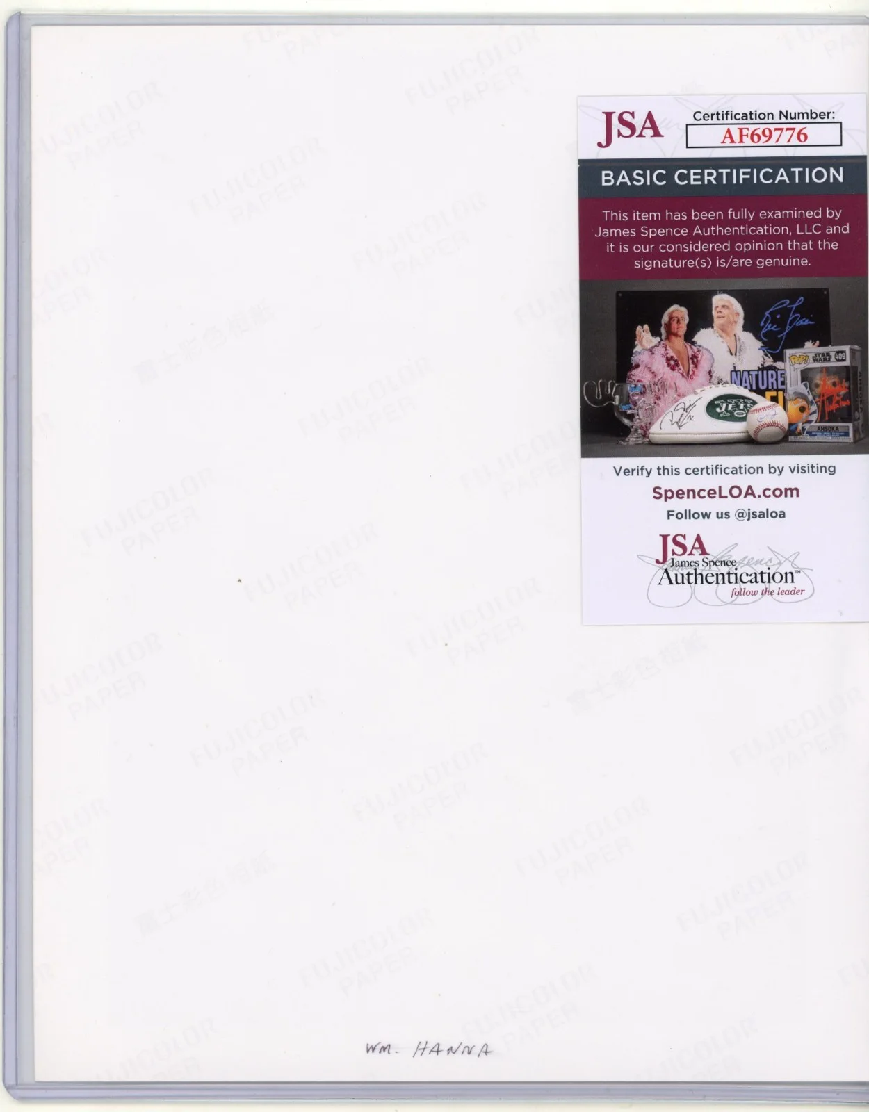 Bill Hanna — Bill Hanna Signed 8x10 - JSA - Hanna Barbara Cartoon Creator, изображение 2