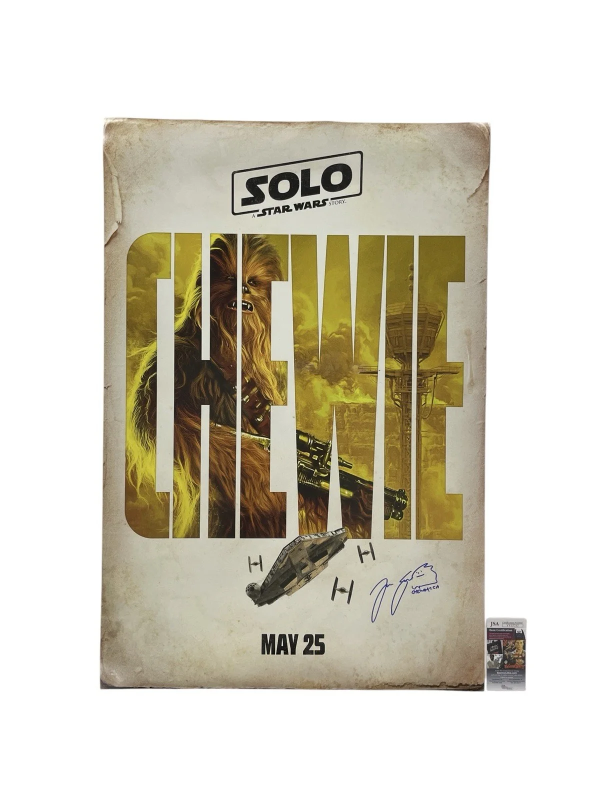 Joonas Suotamo — Chewbacca Joonas Suotamo Signed One Sheet Movie Poster Star Wars Solo JSA COA 🔥, image 4