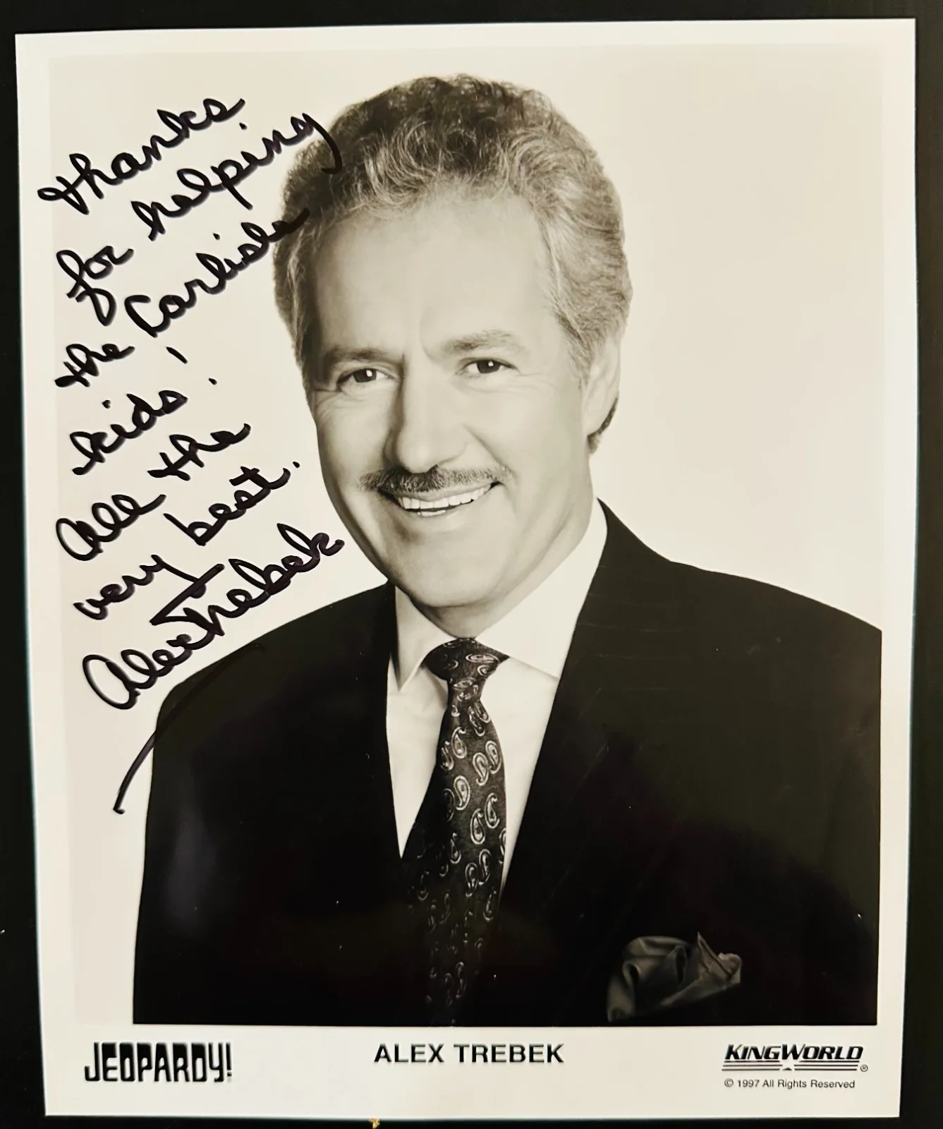 Alex Trebek — Alex Trebek Signed Autographed Jeopardy! 8x10 Photo w/ Original Mailing Envelope