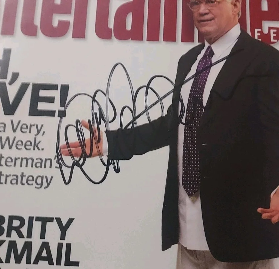 David Letterman — David Letterman Signed Entertainment Weekly Magazine No Label, image 2