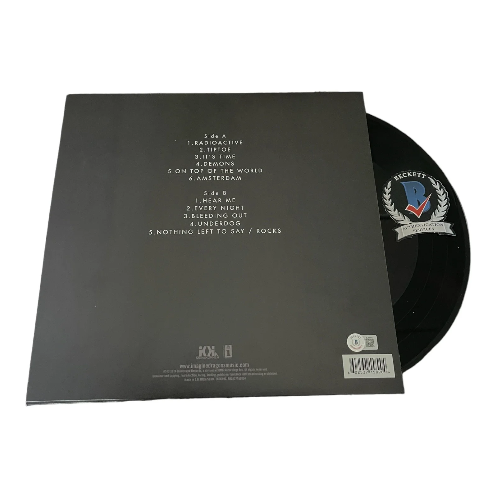 DAN REYNOLDS SIGNED AUTOGRAPH IMAGINE DRAGONS NIGHT VISIONS LP VINYL BAS BECKETT, image 2
