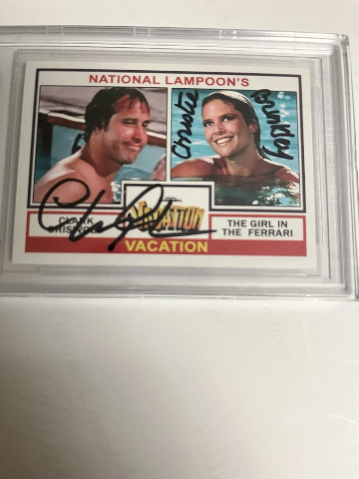 Autographed Chevy Chase Christie Brinkley Vacation Movie Card Beckett Signed, изображение 2