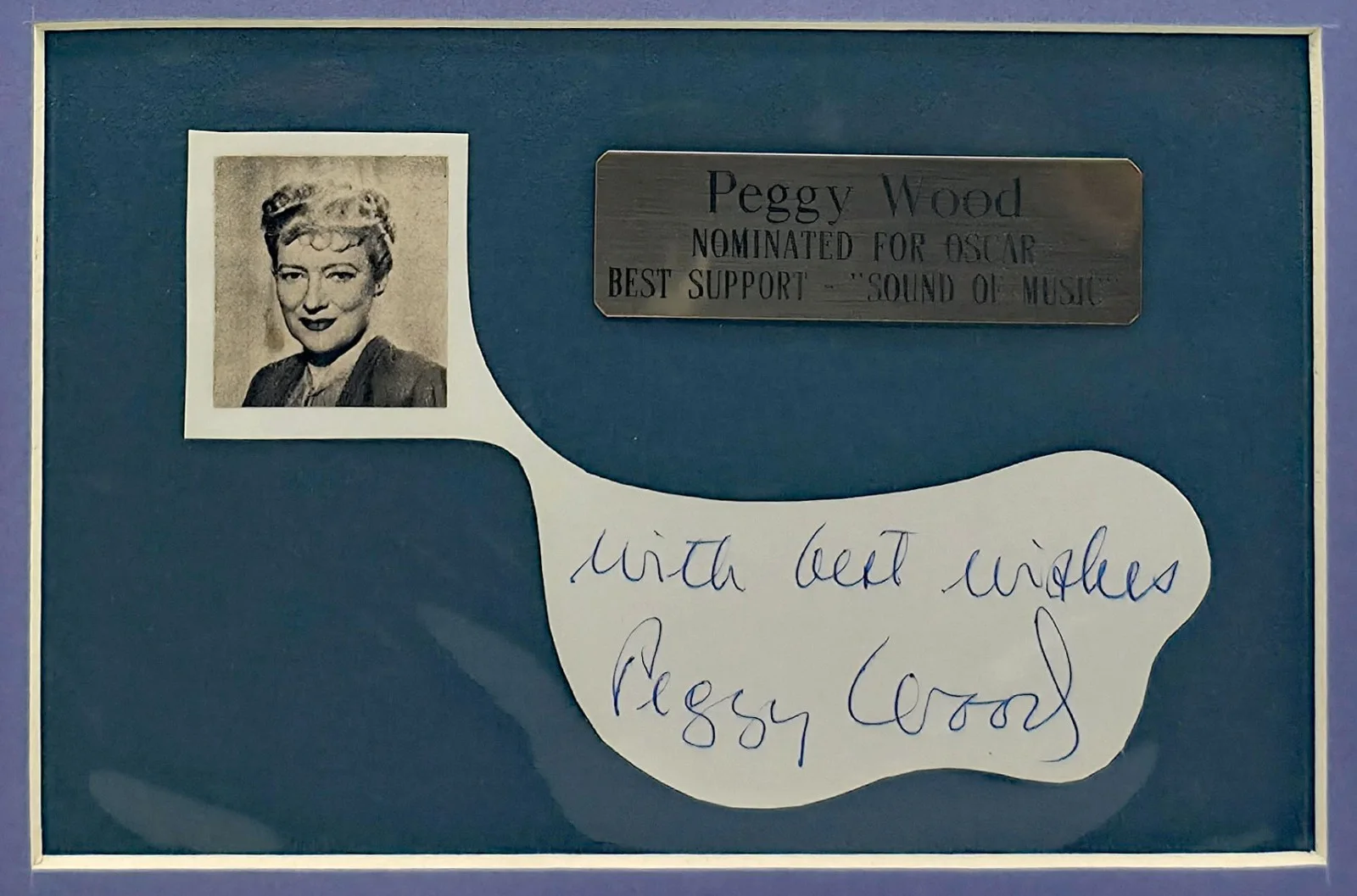 Matted display Large Photograph & Smaller Image Signed Autograph Peggy Wood, image 4