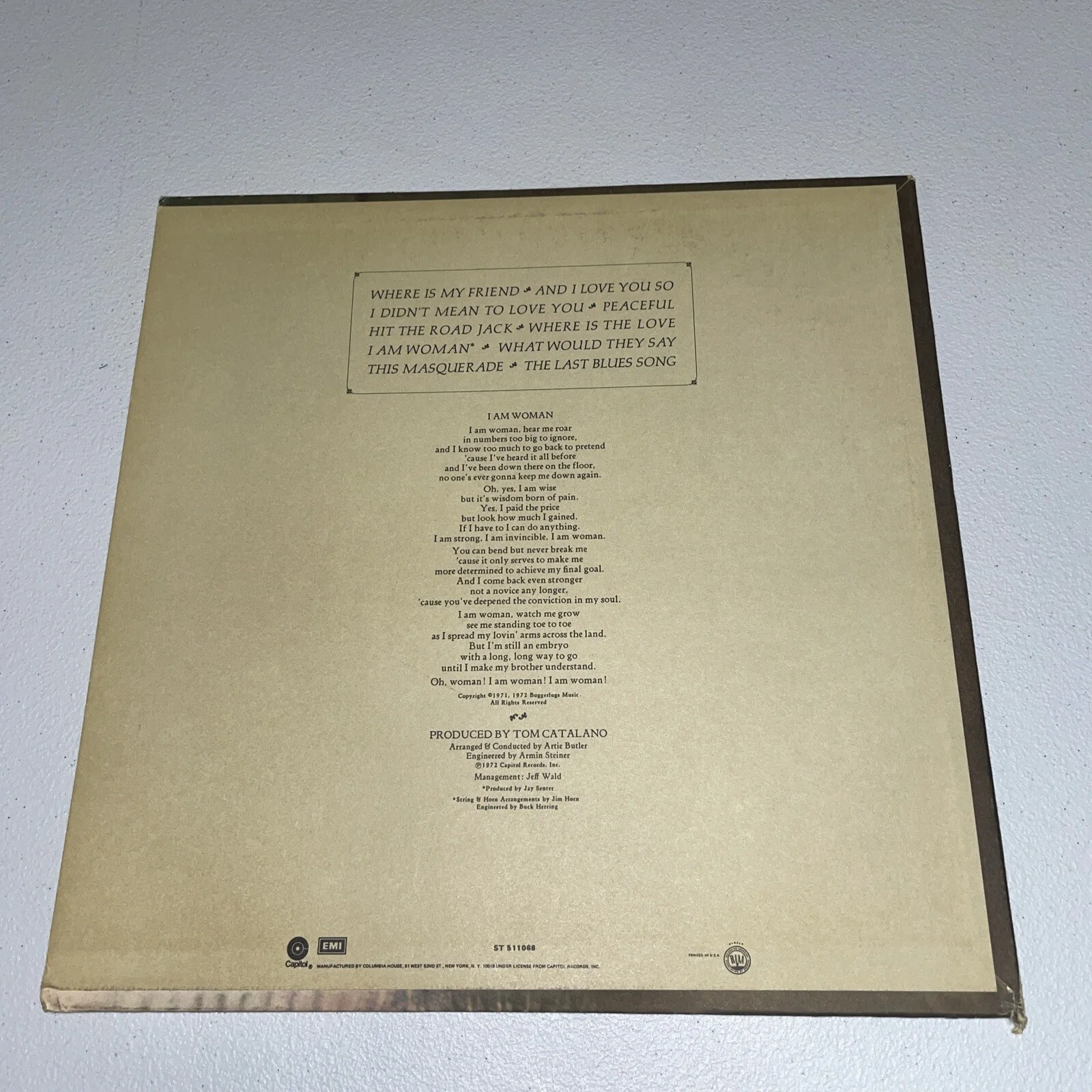 Helen Reddy I am woman vinyl record, изображение 2