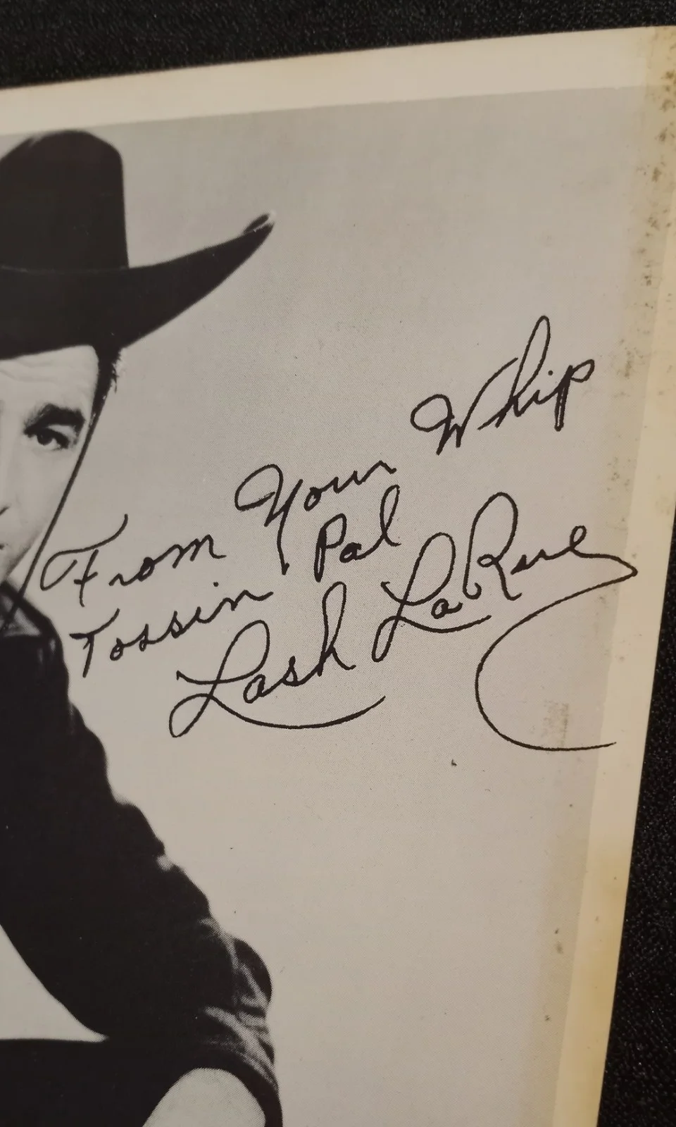 Lash La Rue — Vintage 1960s LASH LA RUE - AUTOGRAPHED INSCRIBED PHOTOGRAPH 8 X 10 B&W, изображение 5