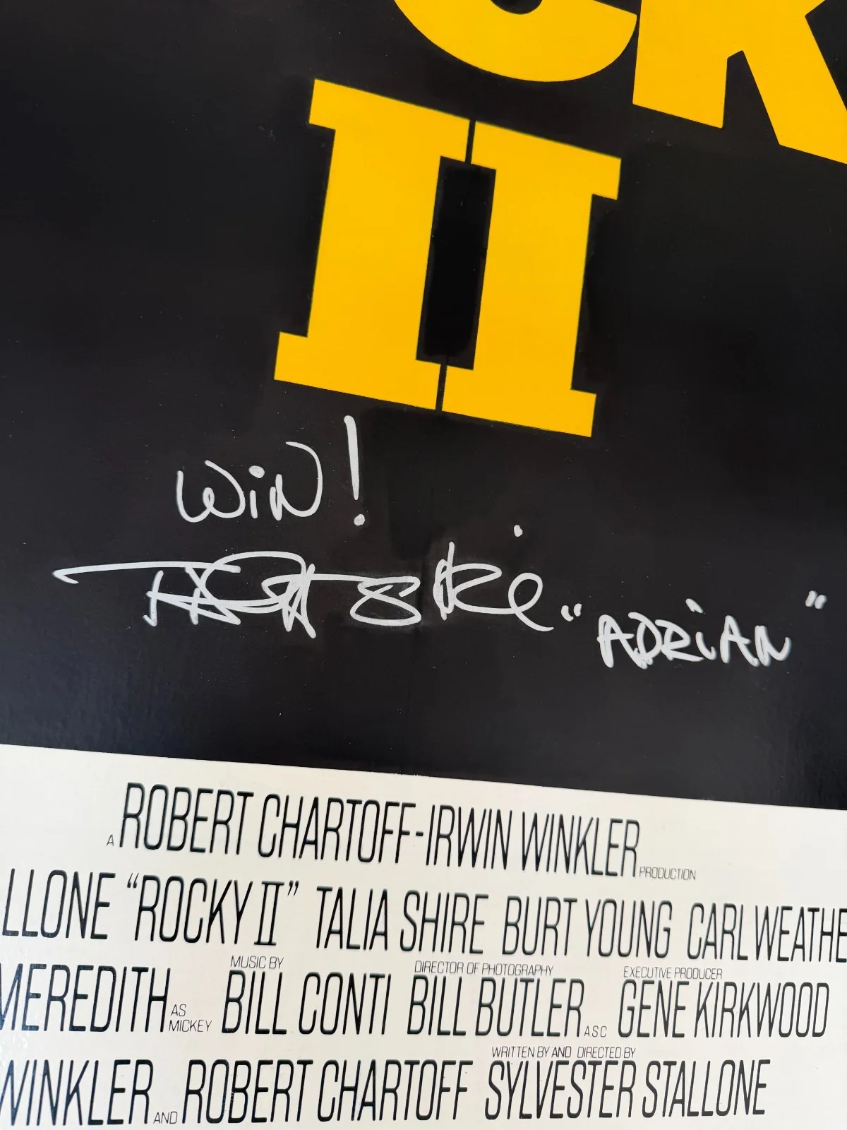 Sylvester Stallone, Talia Shire — Sylvester Stallone & Shire YO ADRIAN Autographed ROCKY 2 Movie Poster ASI Proof, изображение 4