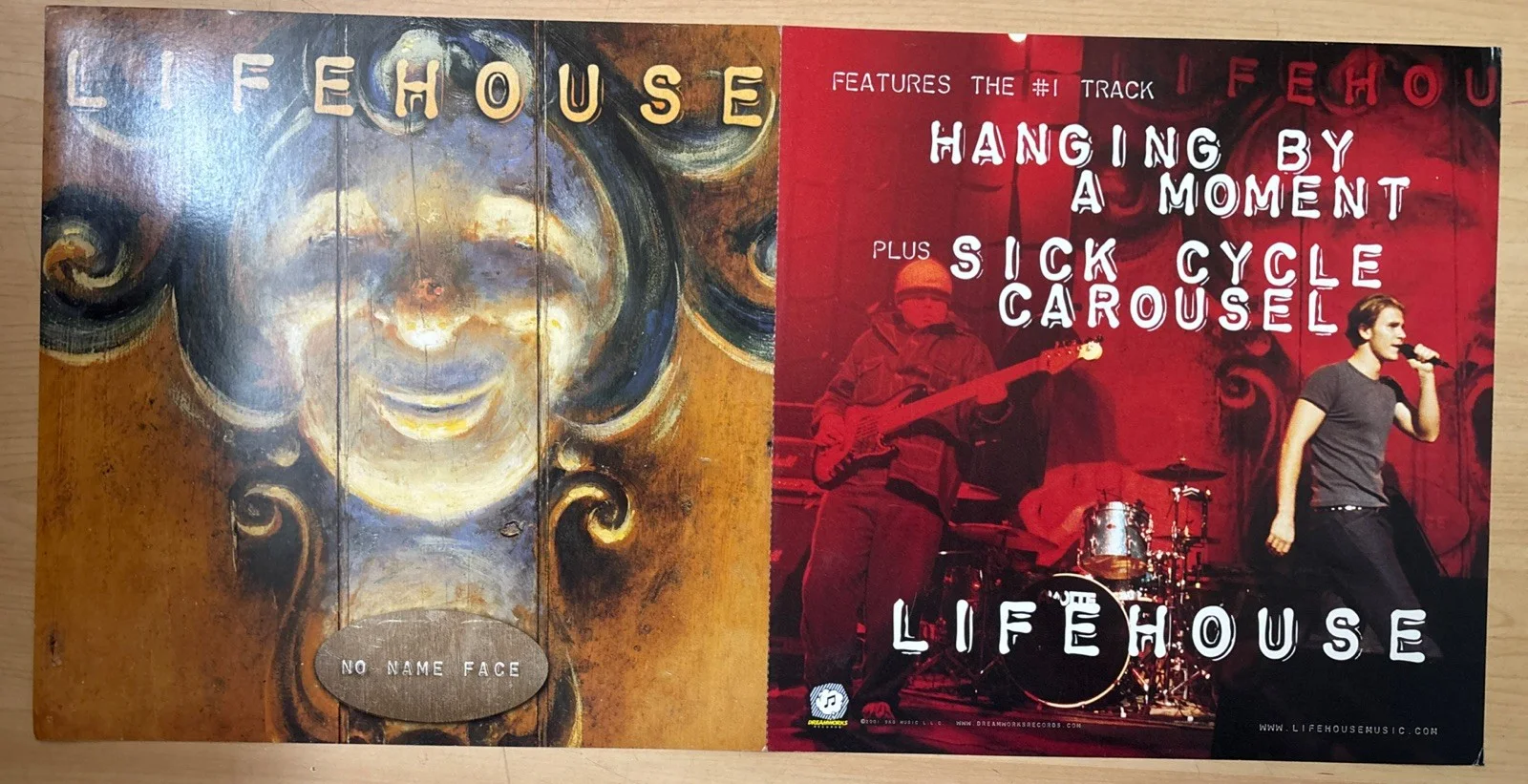 Lifehouse No Name Face Promo Poster SIGNED x3 2001 SKG Music 24x12 Foldout, изображение 2