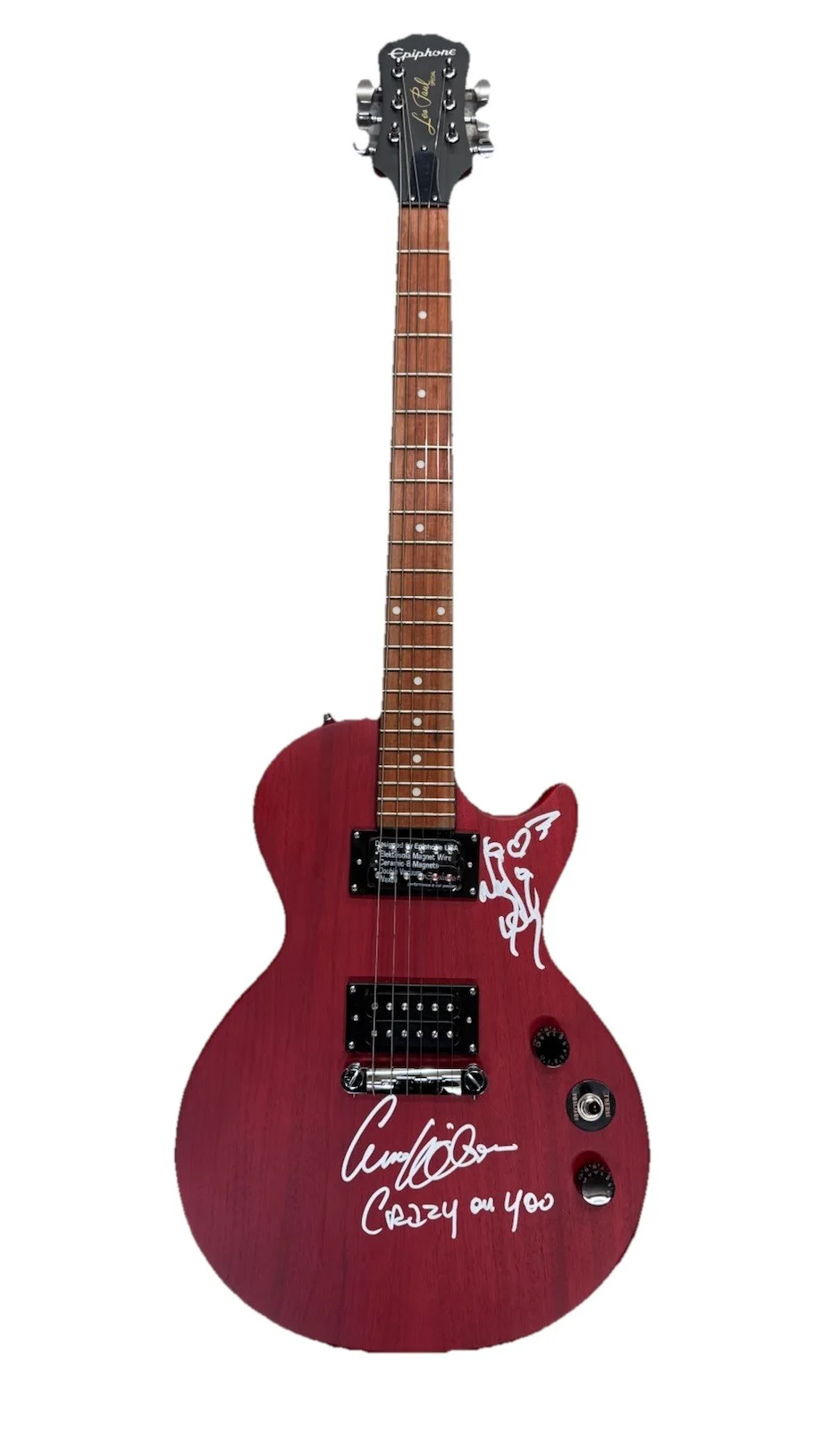 ANN & NANCY WILSON DUAL SIGNED ELECTRIC GUITAR W/ LYRICS BECKETT BAS COA BK39054, image 2