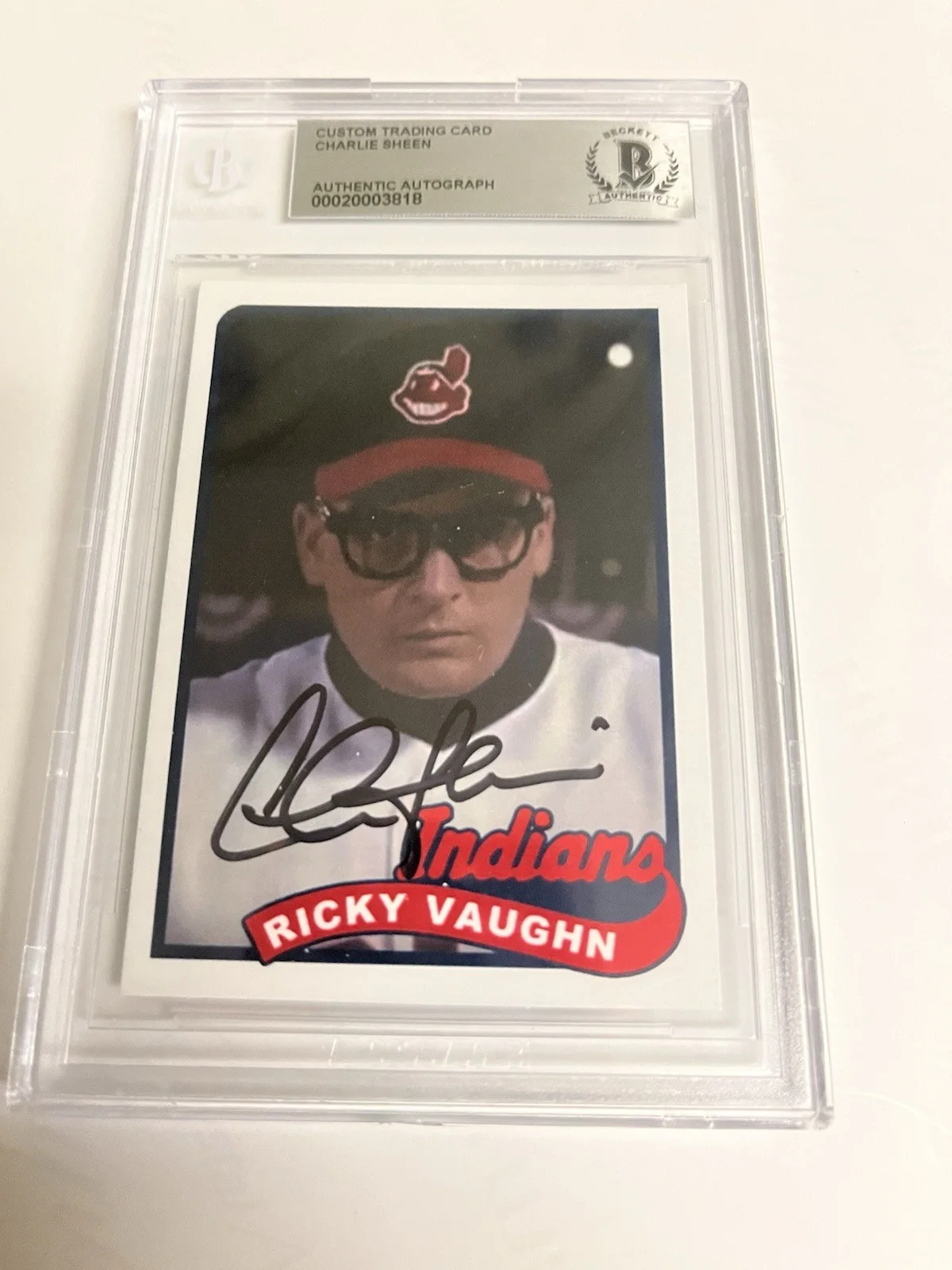 Autographed Charlie Sheen Major League Movie Card Beckett Signed Auto Authentic, изображение 2