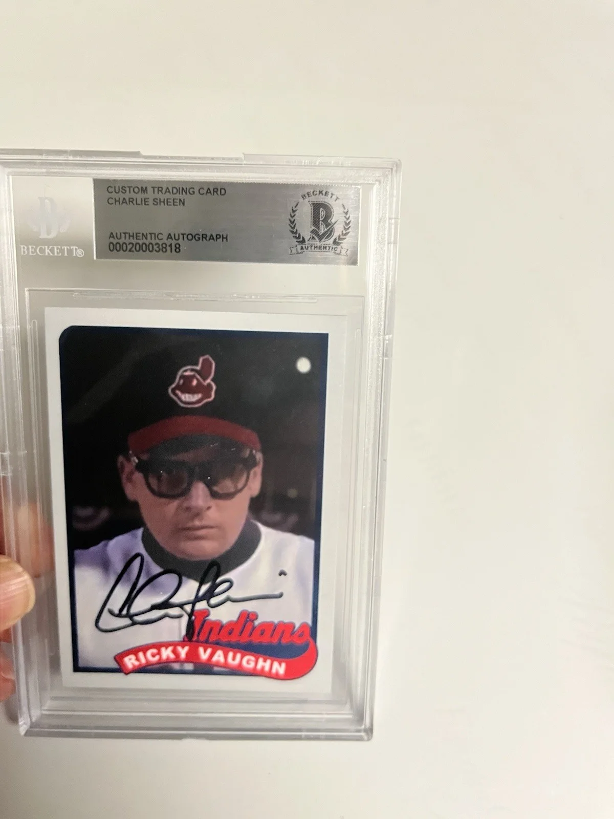 Autographed Charlie Sheen Major League Movie Card Beckett Signed Auto Authentic, изображение 5