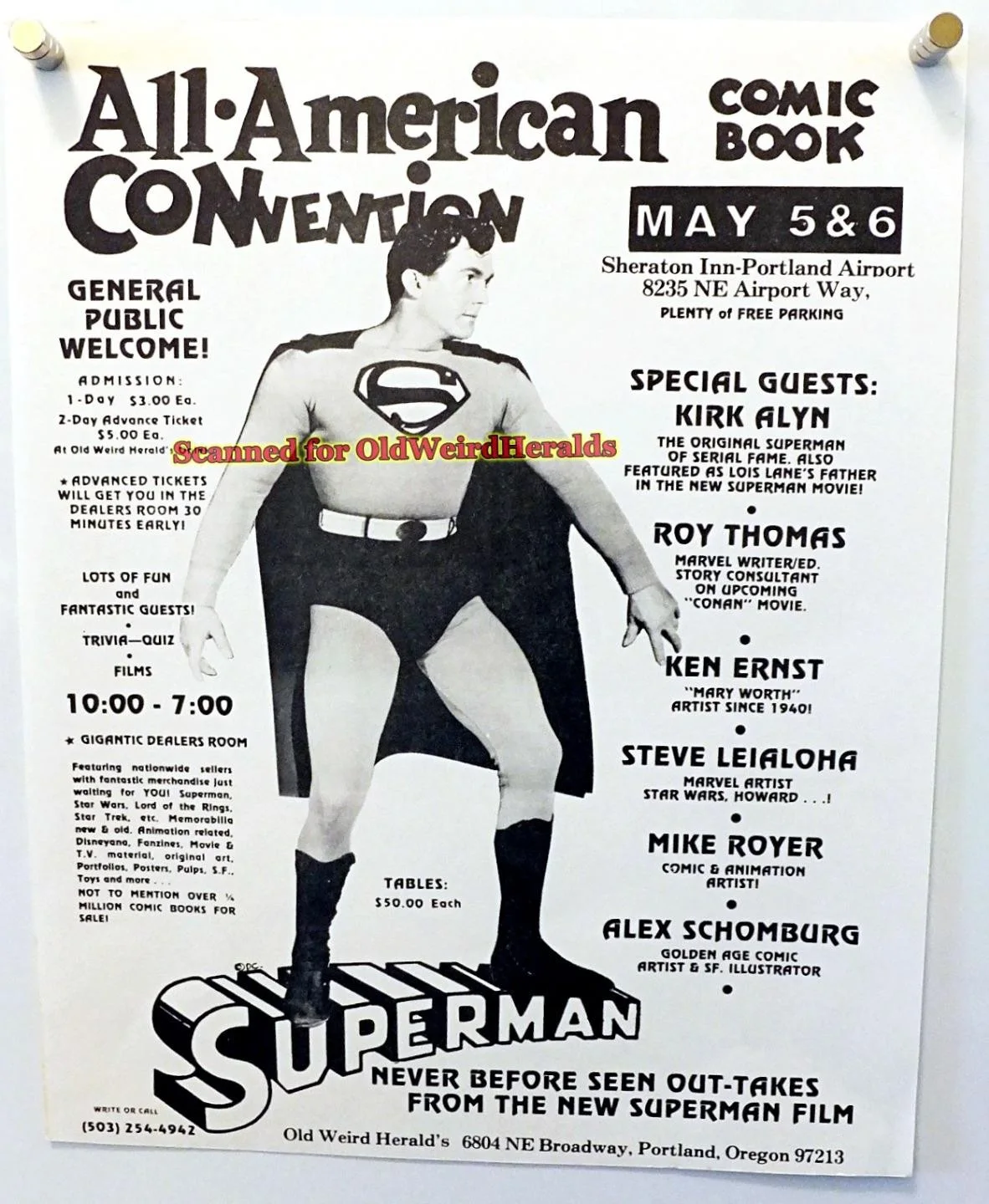 Kirk Alyn — KIRK ALYN SIGNED PHOTO LOT(3), BLACKHAWK Movie SERIAL +1978 Event Flyer SUPERMAN, изображение 4