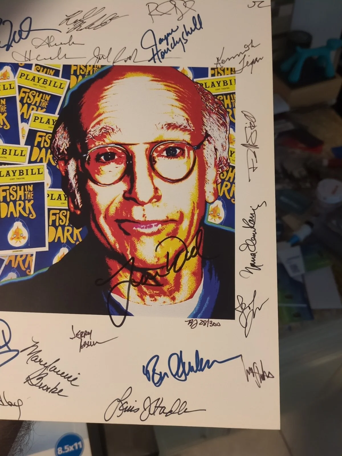 Larry David Signed Broadway FISH IN THE DARK Brian Strumwasser Numbered Print, изображение 4