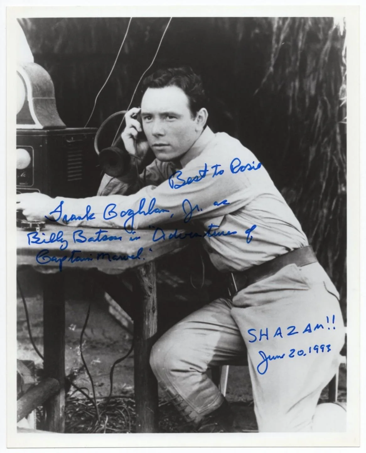 Frank Coghlan Jr — CAPTAIN MARVEL SERIAL, FRANK COGHLAN Jr SIGNED PHOTO isp IN-PERSON 90s SHAZAM, 2, изображение 2