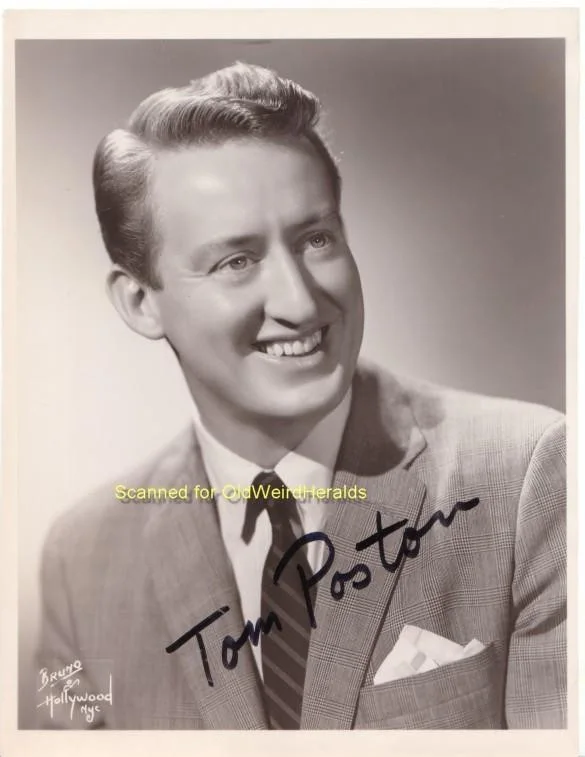 Tom Poston — TOM POSTON SIGNED LOT Photo + FUNNY FORM Vintg 1950s TV STEVE ALLEN SHOW Newhart