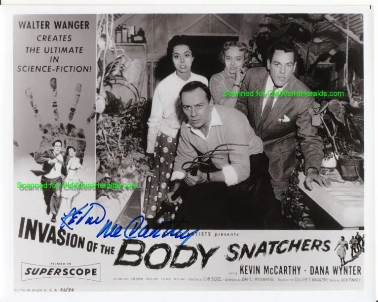 kevin McCarthy — INVASION Of THE BODY SNATCHERS In-Person KEVIN McCARTHY SIGNED PHOTO, 50s HORROR