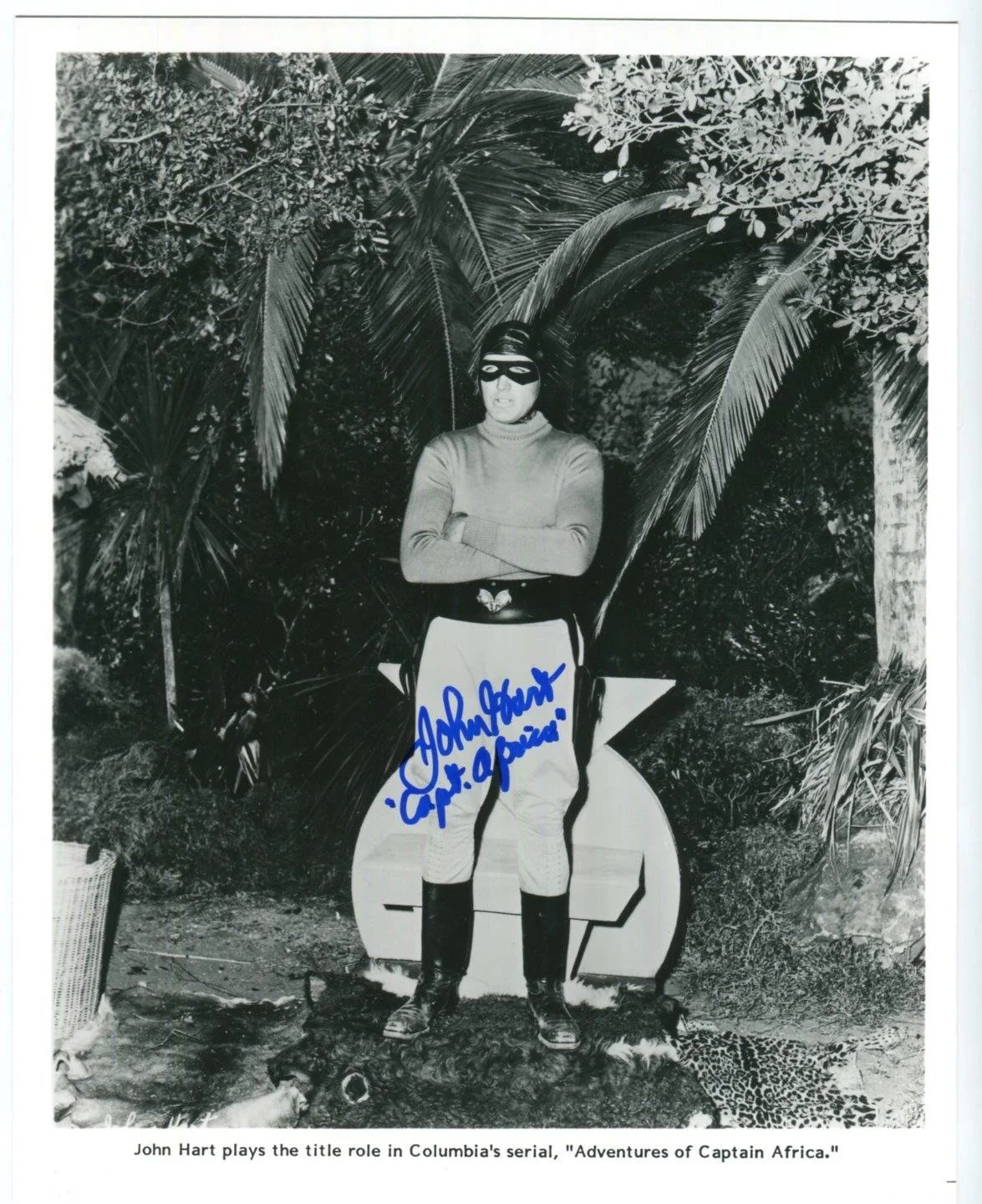 John Hart — JOHN HART SIGNED PHOTO #1 Phantom 1950s CAPTAIN AFRICA MOVIE SERIAL, Lone Ranger