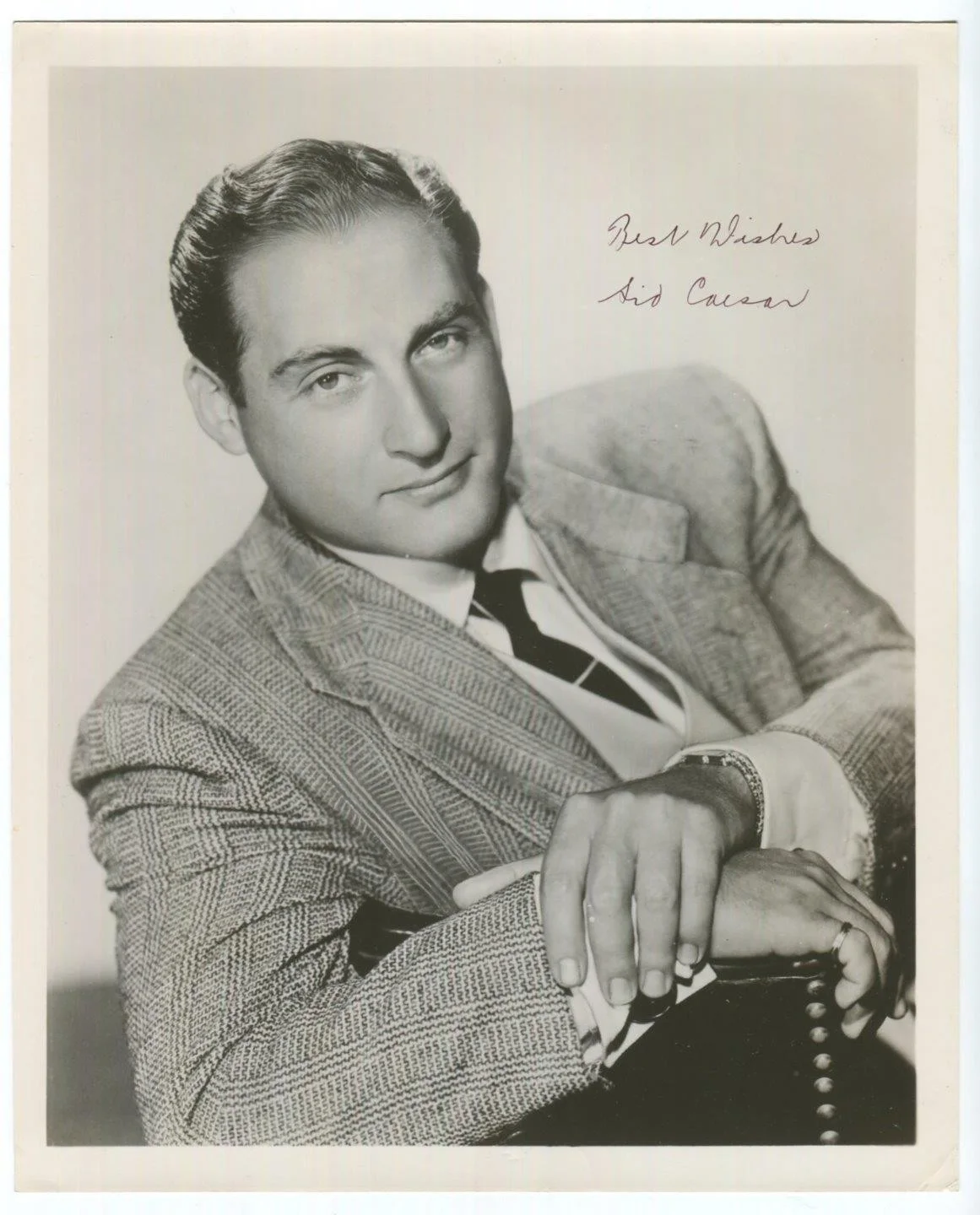 Sid Caesar — SID CAESAR SIGNED PHOTO #2 Vintg 1950s TV YOUR Show, ITS A MAD MAD WORLD Ceasar