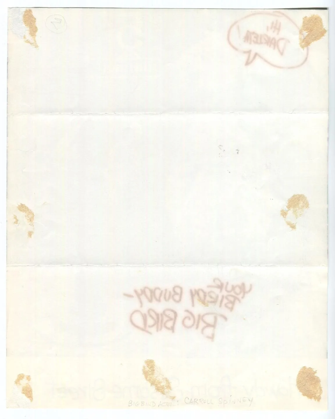 Carroll Spinney — BIG BIRD - CARROLL SPINNEY SIGNED FAN PICTURE Original 1972 SESAME STREET Grouch, изображение 3