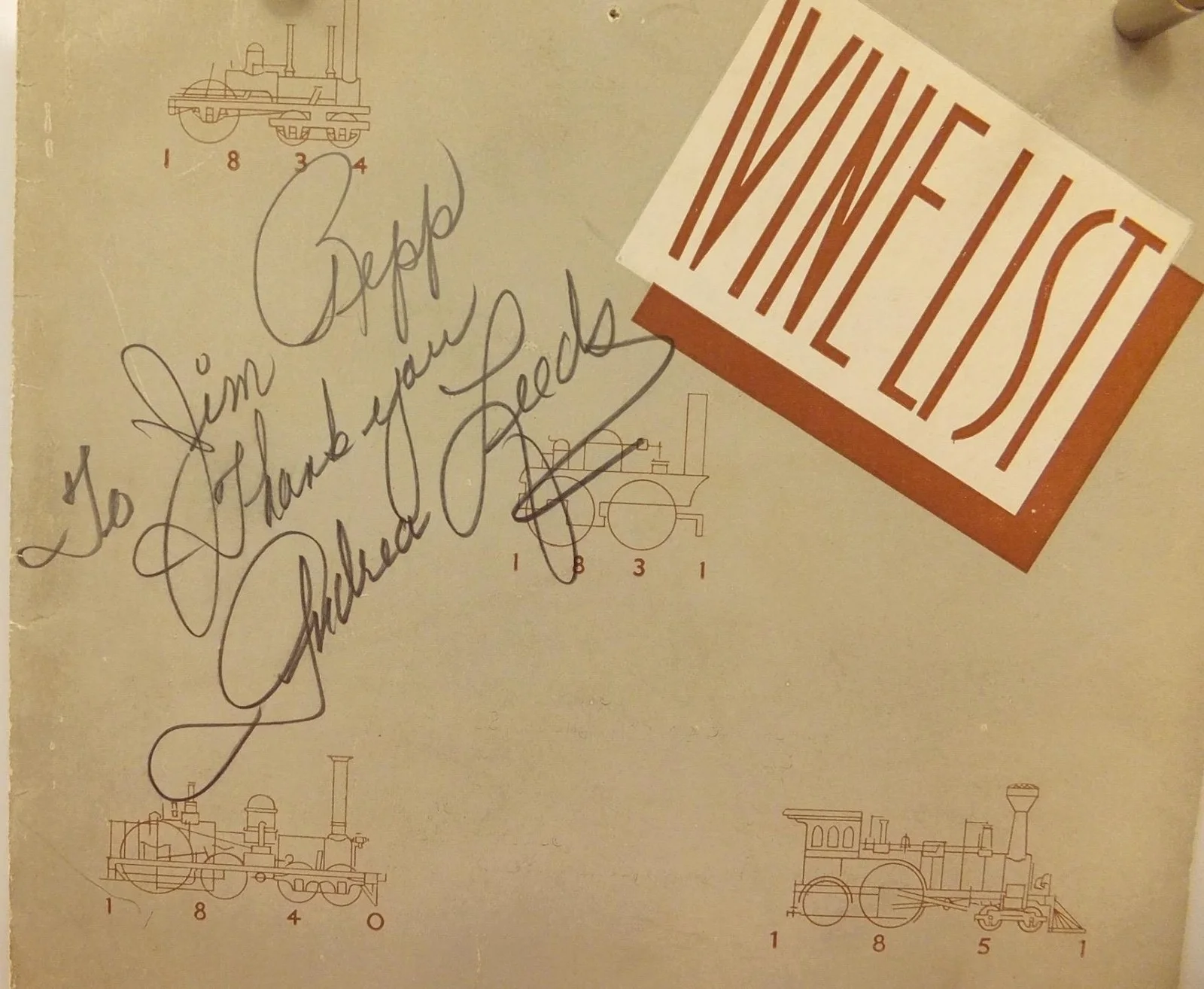 Andrea Leeds — ANDREA LEEDS Actress SIGNED MENU 1939,20th CENTURY Ltd TRAIN Wine Beverage RR,NY, изображение 3