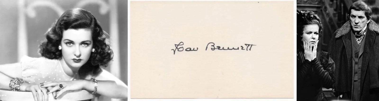 Joan Bennett — JOAN BENNETT SIGNED CARD (d) Actress DARK SHADOWS 60s TV Little Women DAN CURTIS