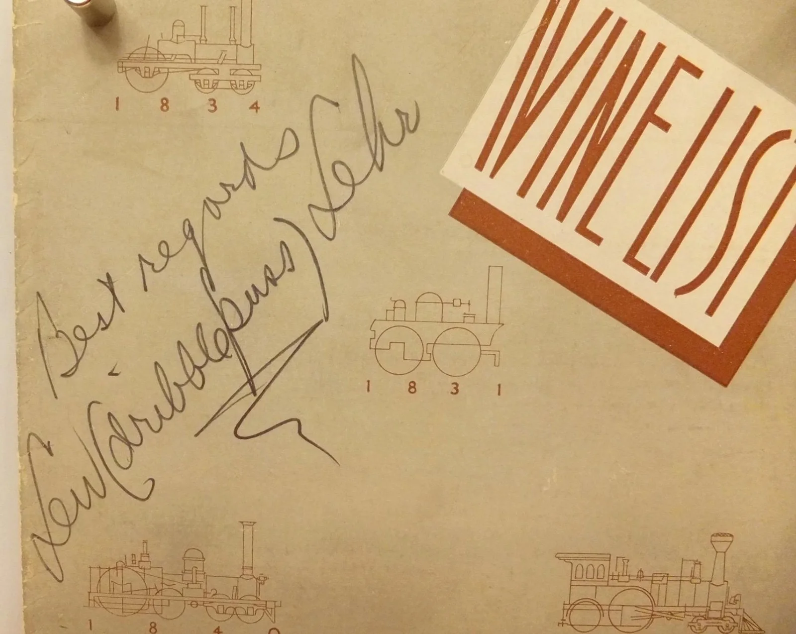 Lew Lehr Dribblepuss — LEW LEHR Dribblepuss SIGNED MENU 1939,20th CENTURY Ltd TRAIN Wine Beverage RR,NY, изображение 3