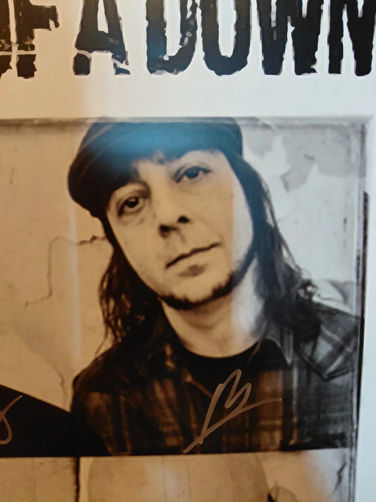 Autographed System of a Down Poster Black and white, image 3