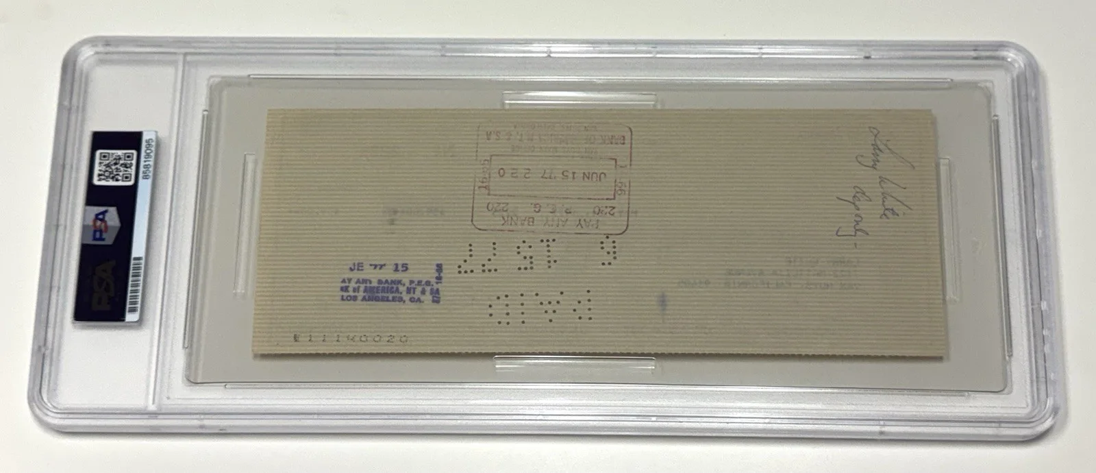 Andy Griffith — Actor Andy Griffith SIGNED Bank Check 1977 PSA/DNA Original, image 3