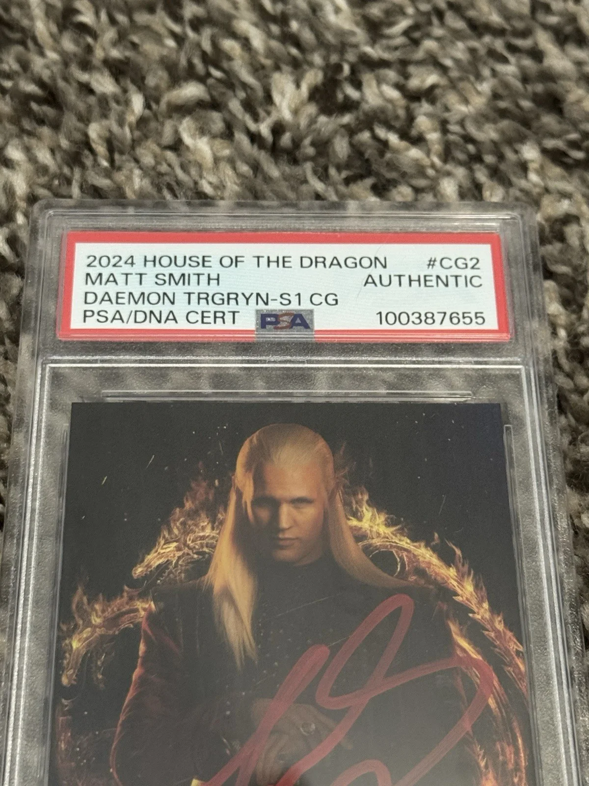 2024 House Of The Dragon S1 Daemon Targaryen Matt Smith Autographed Card PSA, изображение 3