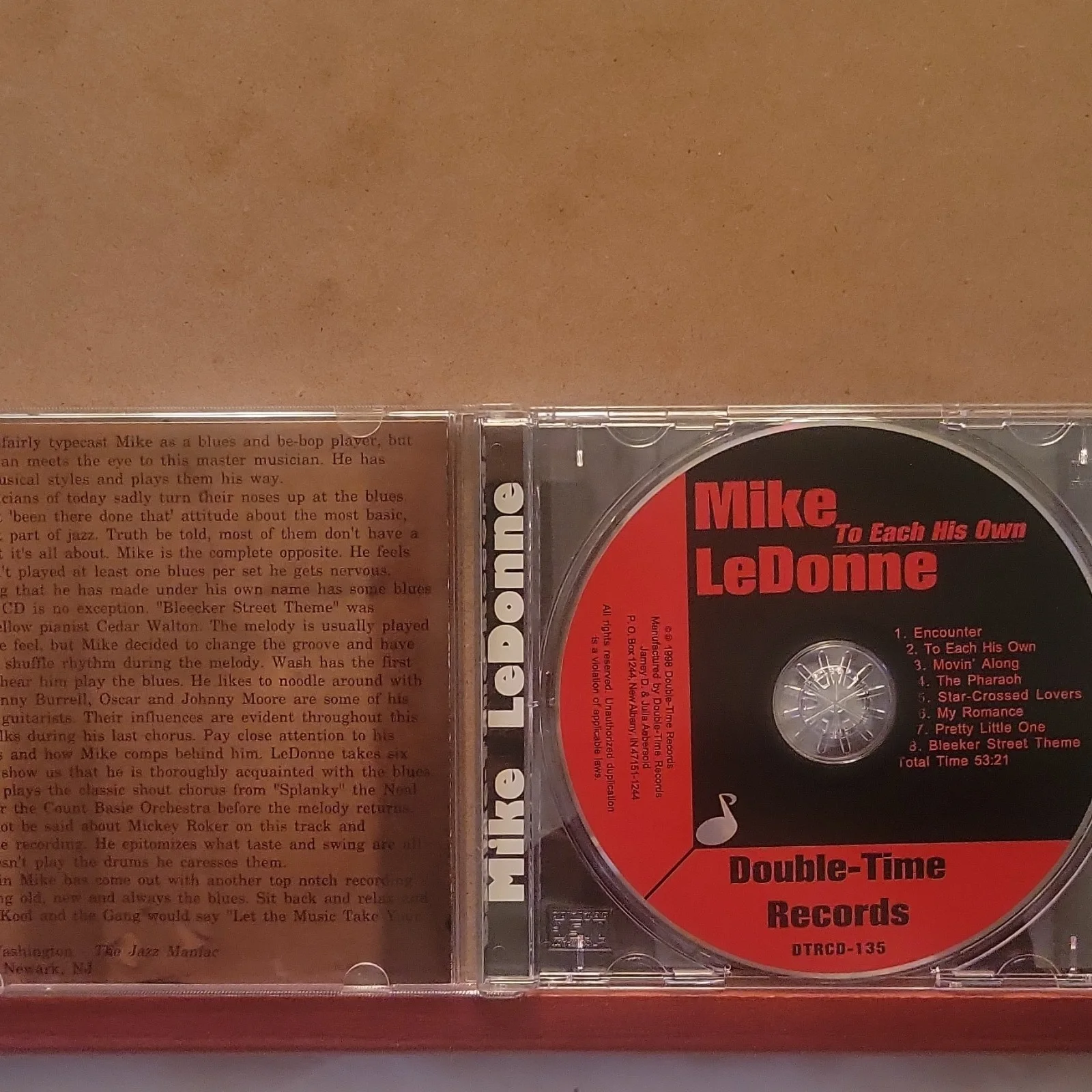 Mike LeDonne Signed CD To Each His Own with Booklet autographed, image 2